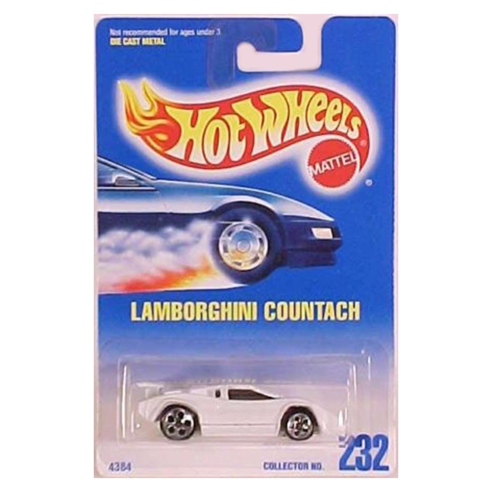Hot Wheels Lamborghini Countach Blanco 1:64 Escala Coleccionable