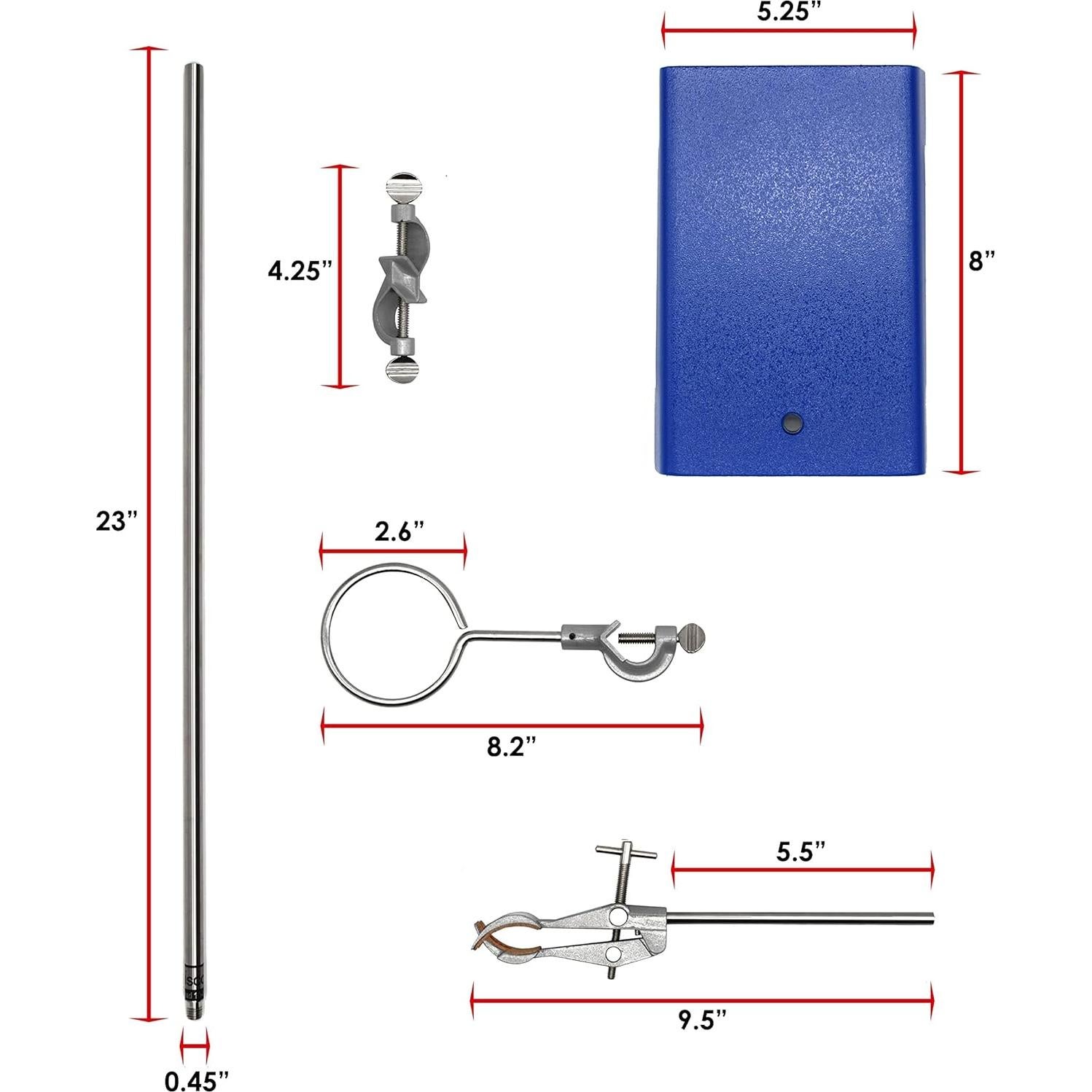 Soporte de Laboratorio EISCO con Abrazadera y Base 20x13cm