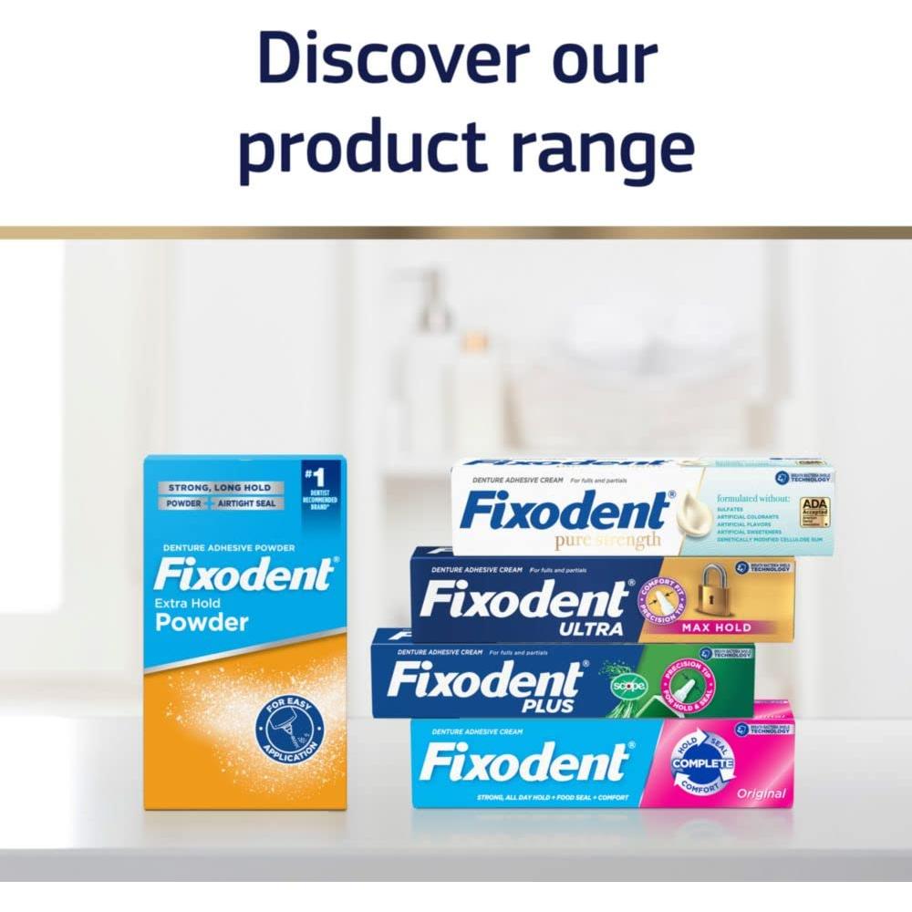 Adhesivo para Dentaduras Fixodent Pure Strength 4x70g