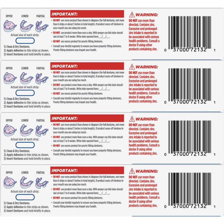 Adhesivo para Dentaduras Fixodent Pure Strength 4x70g