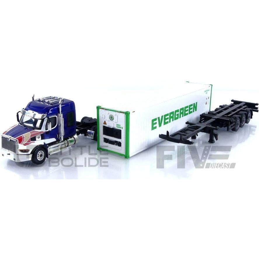 Modelo Diecast Western Star 49X Azul con Contenedor 40' Evergreen