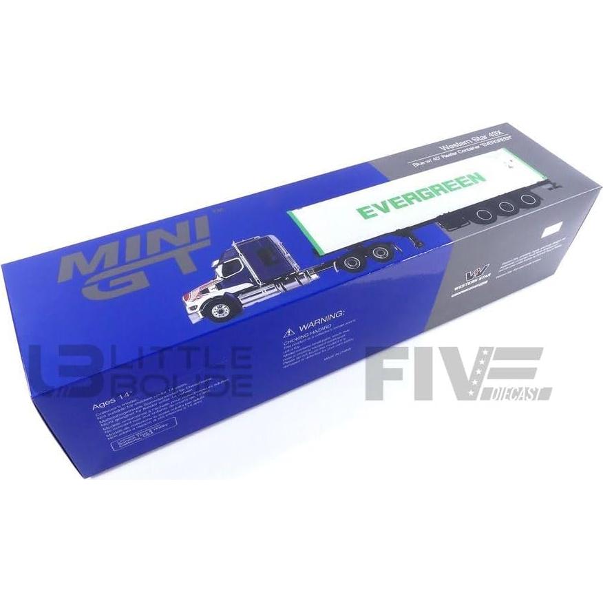 Modelo Diecast Western Star 49X Azul con Contenedor 40' Evergreen