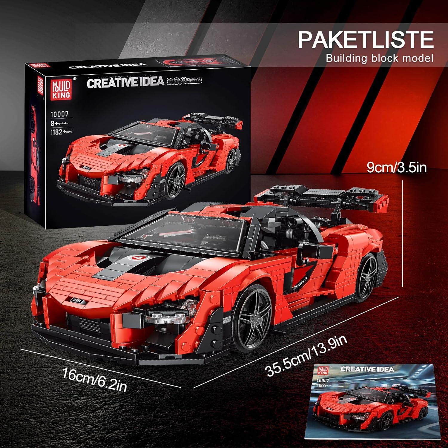 Mould King 10007 Kit de Construcción Coche Deportivo 1:12 (1182 Pcs)