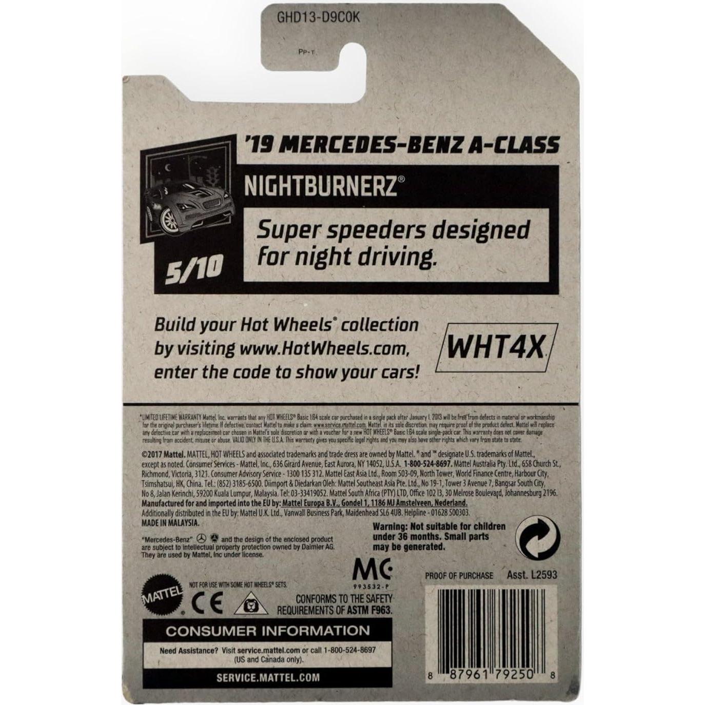 Hot Wheels Mercedes-Benz A-Class 1:64 Escala Juguete Rojo