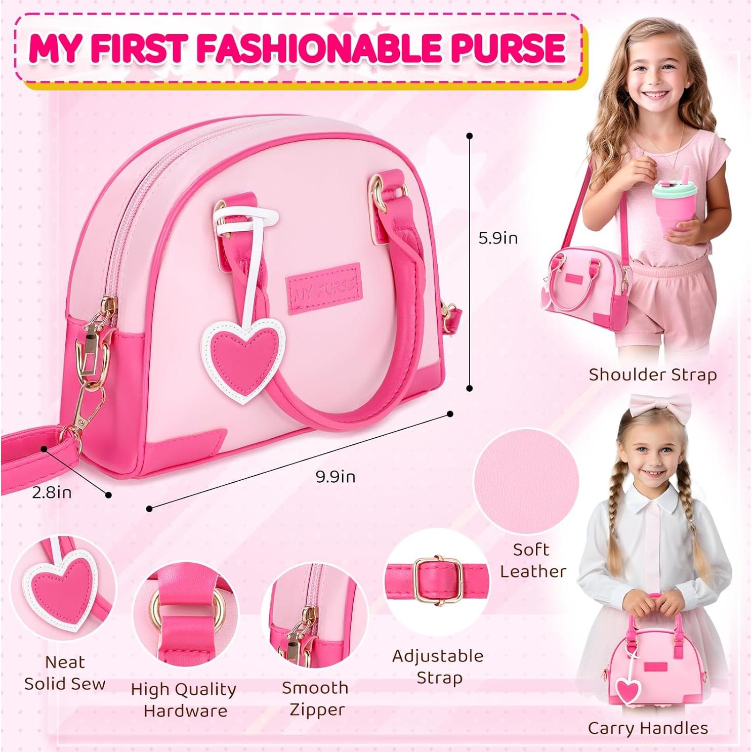 Cartera INNOCHEER Rosa para Niñas con Juguetes 28 en 1