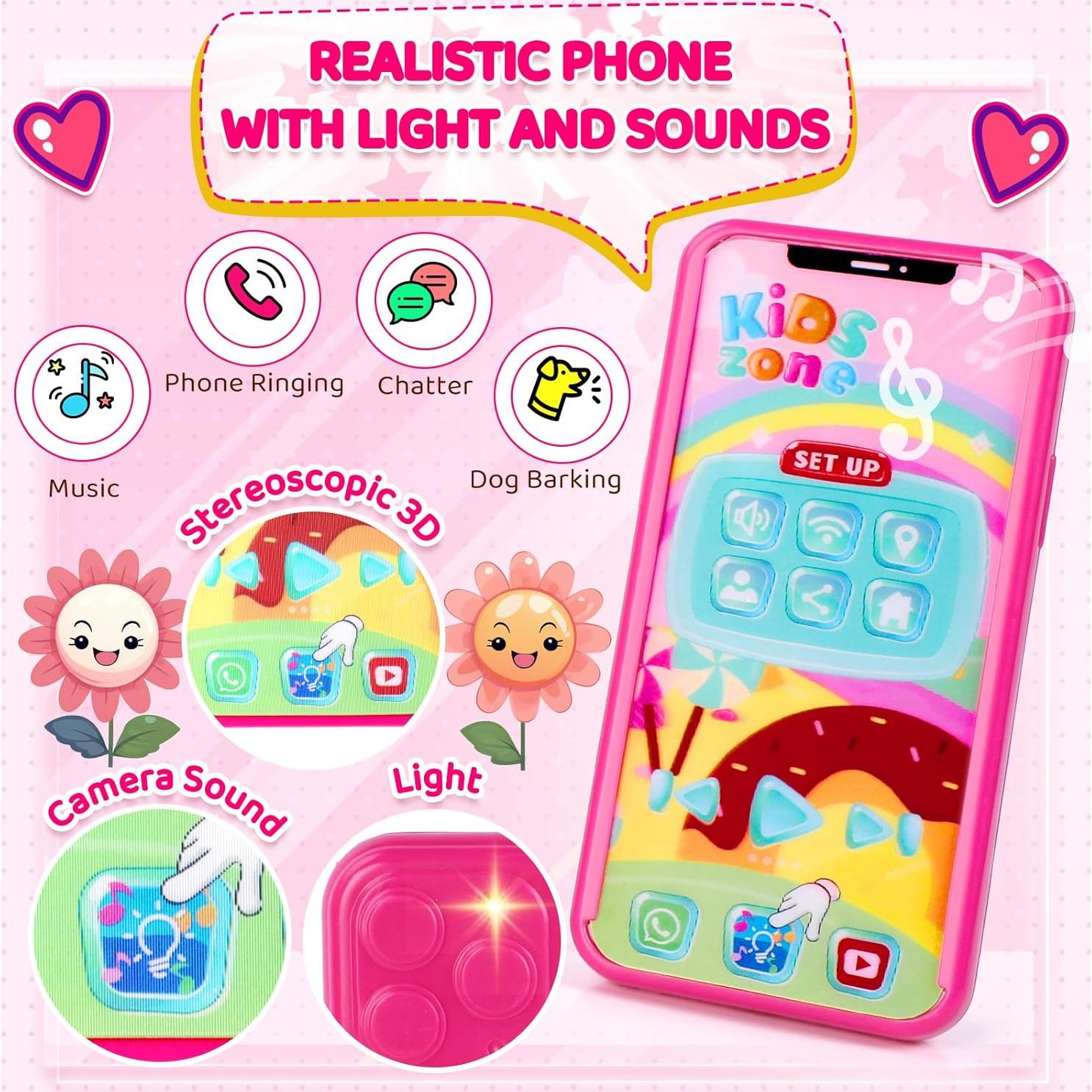 Cartera INNOCHEER Rosa para Niñas con Juguetes 28 en 1