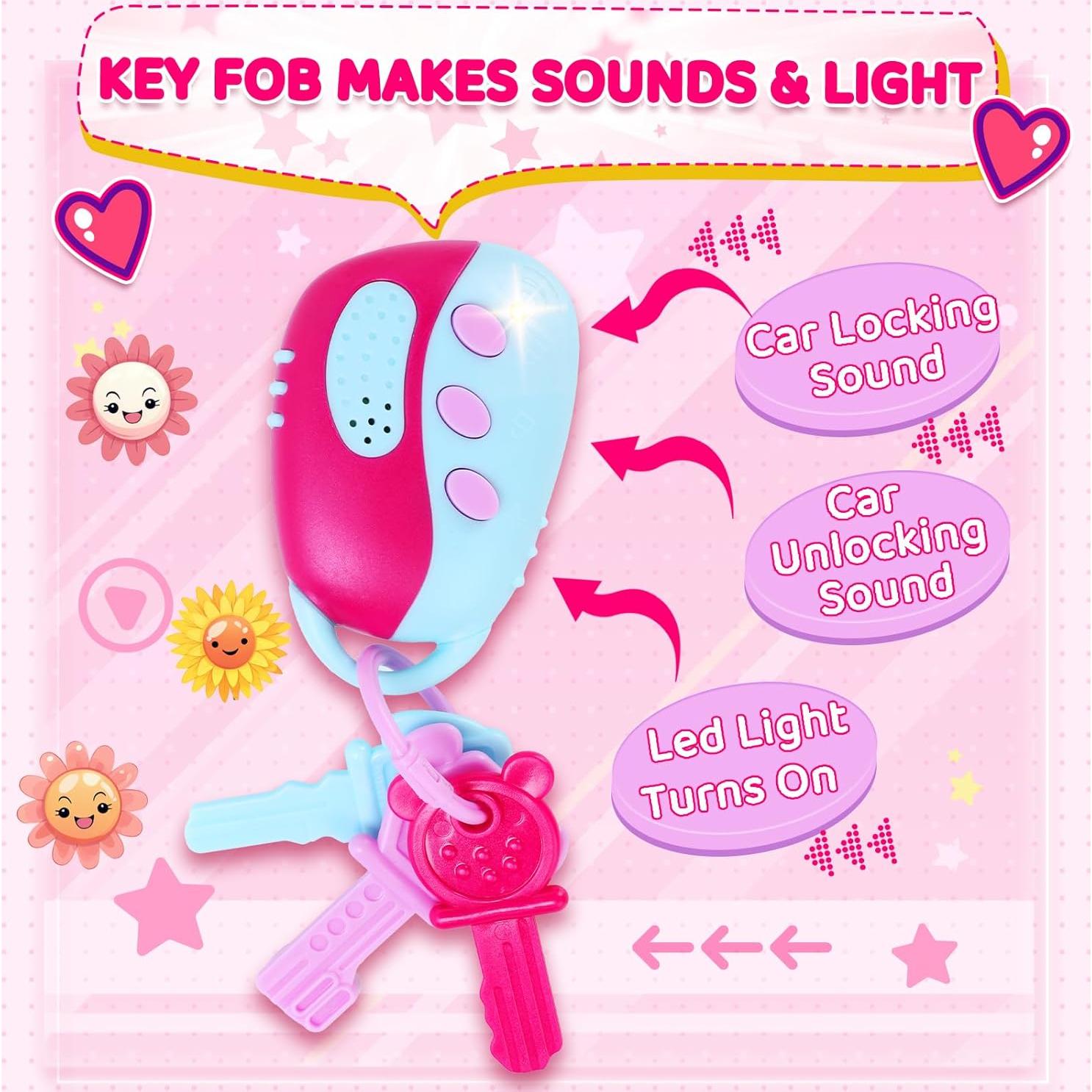 Cartera INNOCHEER Rosa para Niñas con Juguetes 28 en 1