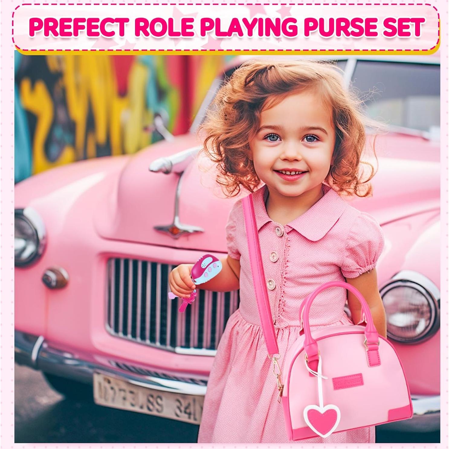 Cartera INNOCHEER Rosa para Niñas con Juguetes 28 en 1