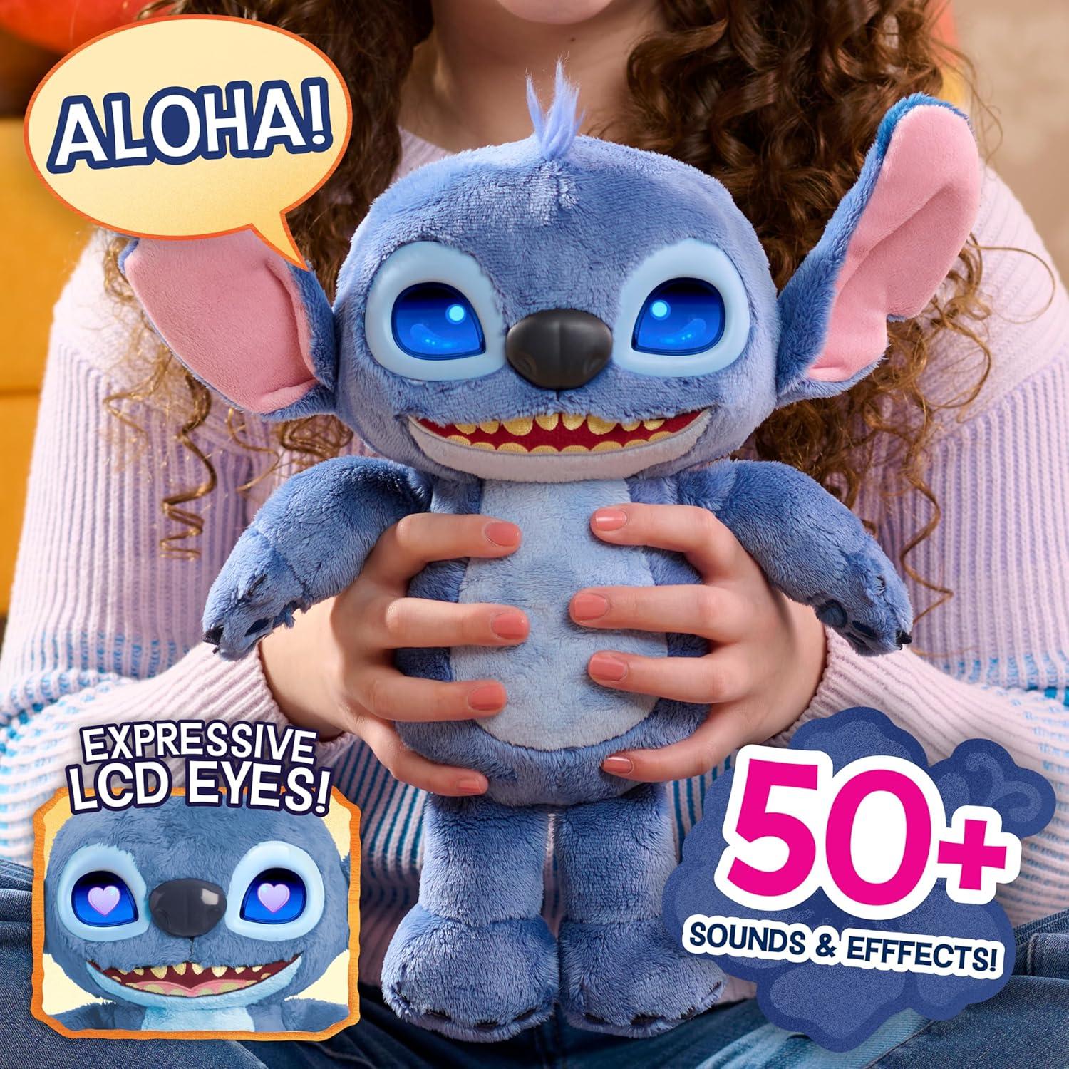 Peluche Interactivo Disney Stitch Just Play 35.5 cm LCD