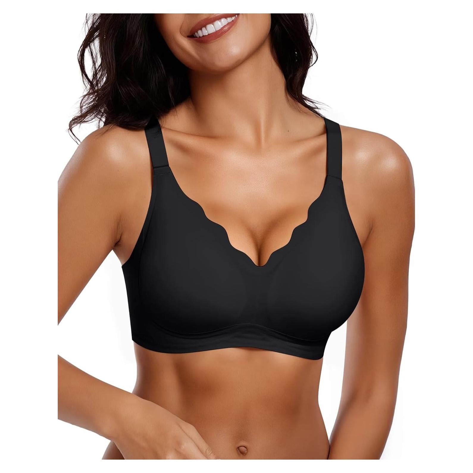 Sujetador Sin Costura Vertvie Negro Mediano Soporte Inalámbrico