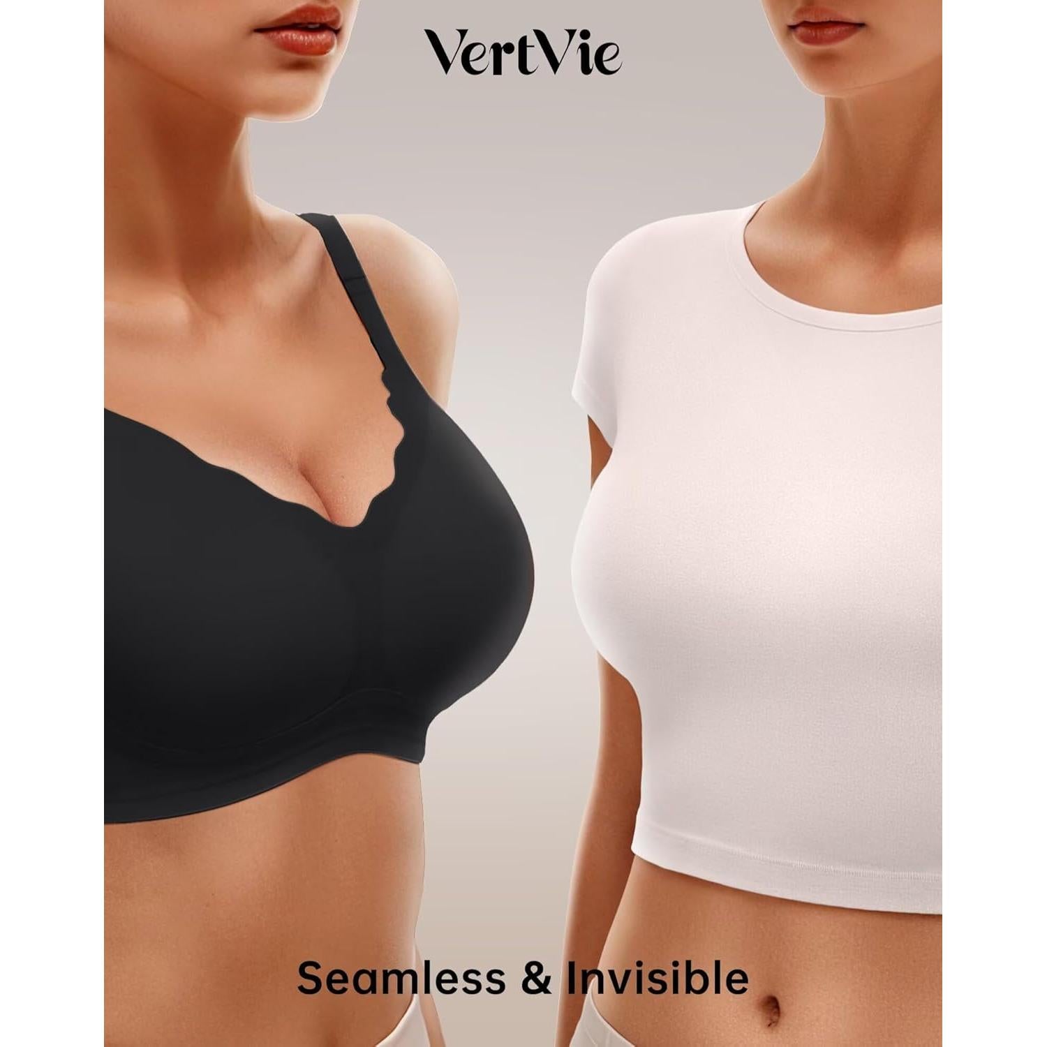 Sujetador Sin Costura Vertvie Negro Mediano Soporte Inalámbrico