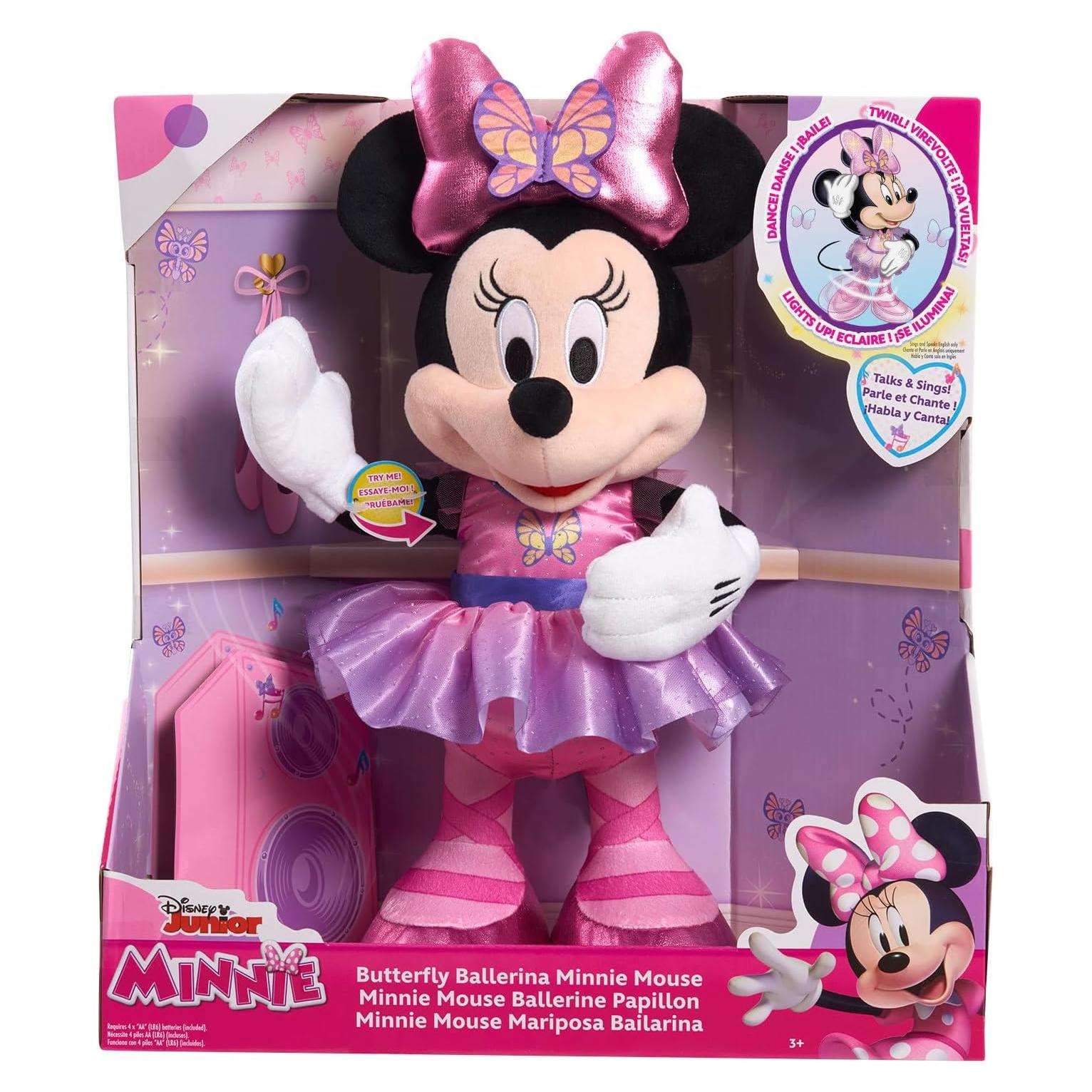Muñeca Peluche Bailarina Mariposa Minnie Just Play 38 cm