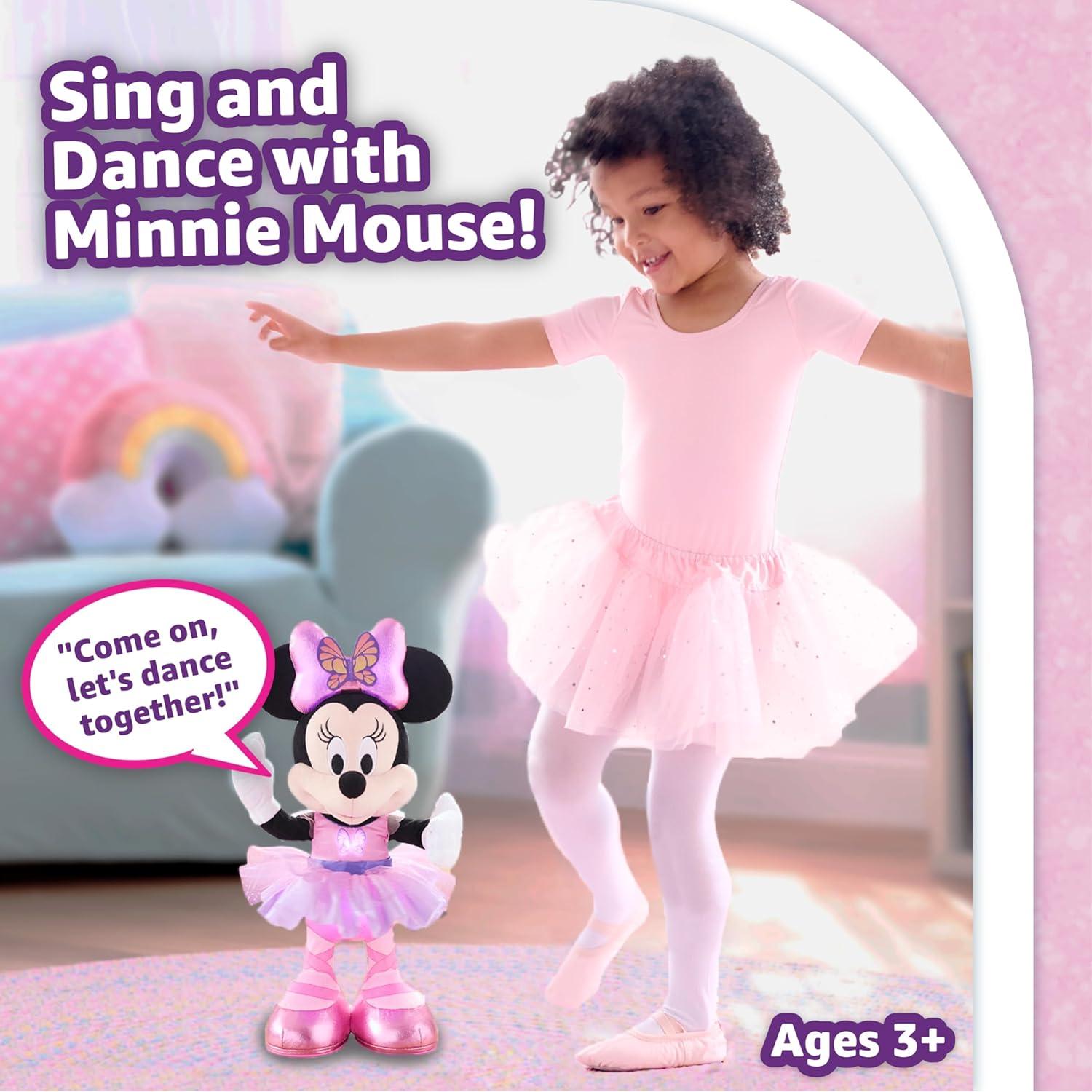 Muñeca Peluche Bailarina Mariposa Minnie Just Play 38 cm