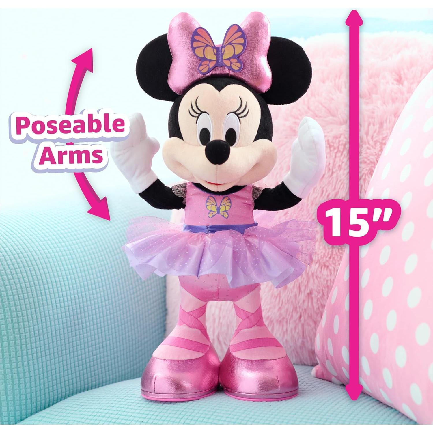Muñeca Peluche Bailarina Mariposa Minnie Just Play 38 cm