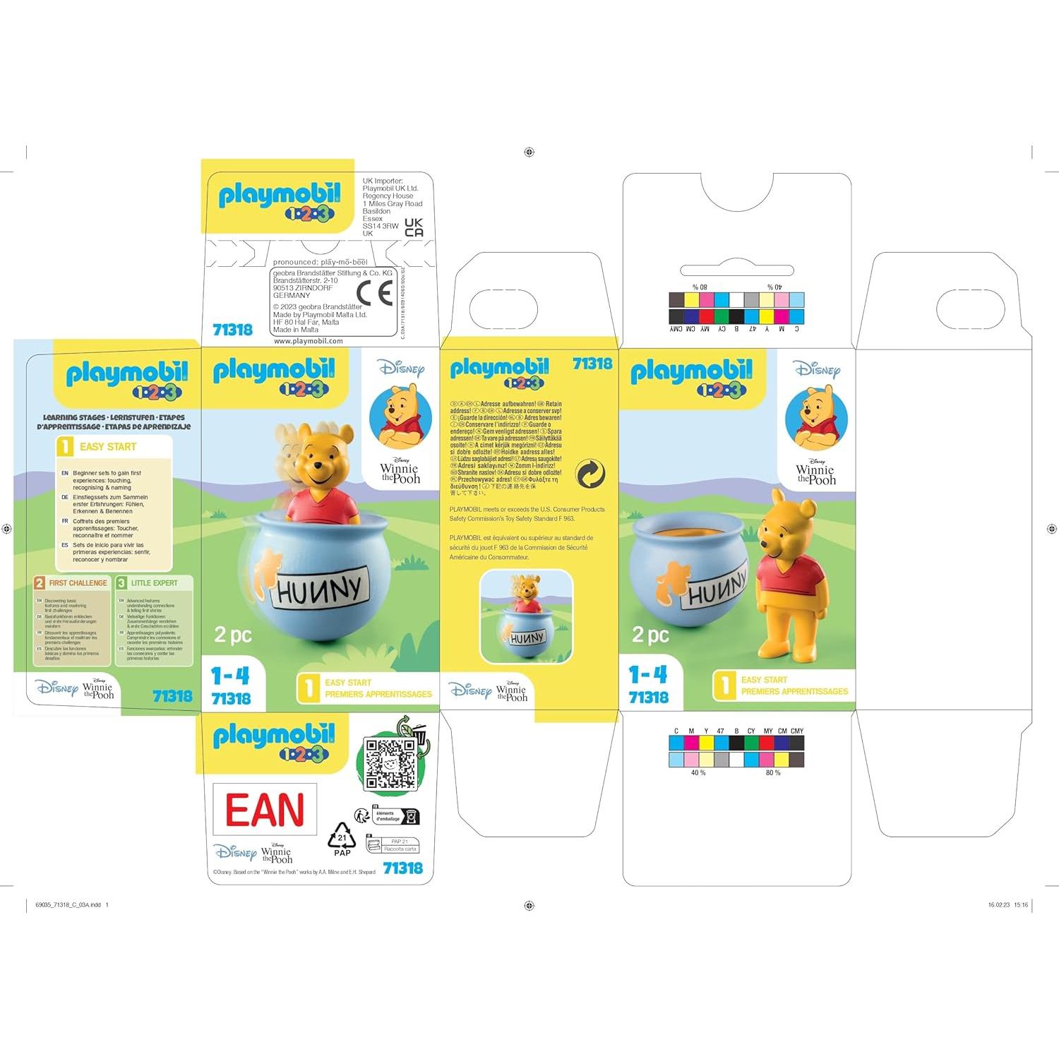 Playmobil 1.2.3 Olla de Miel Winnie Pooh 2 Piezas