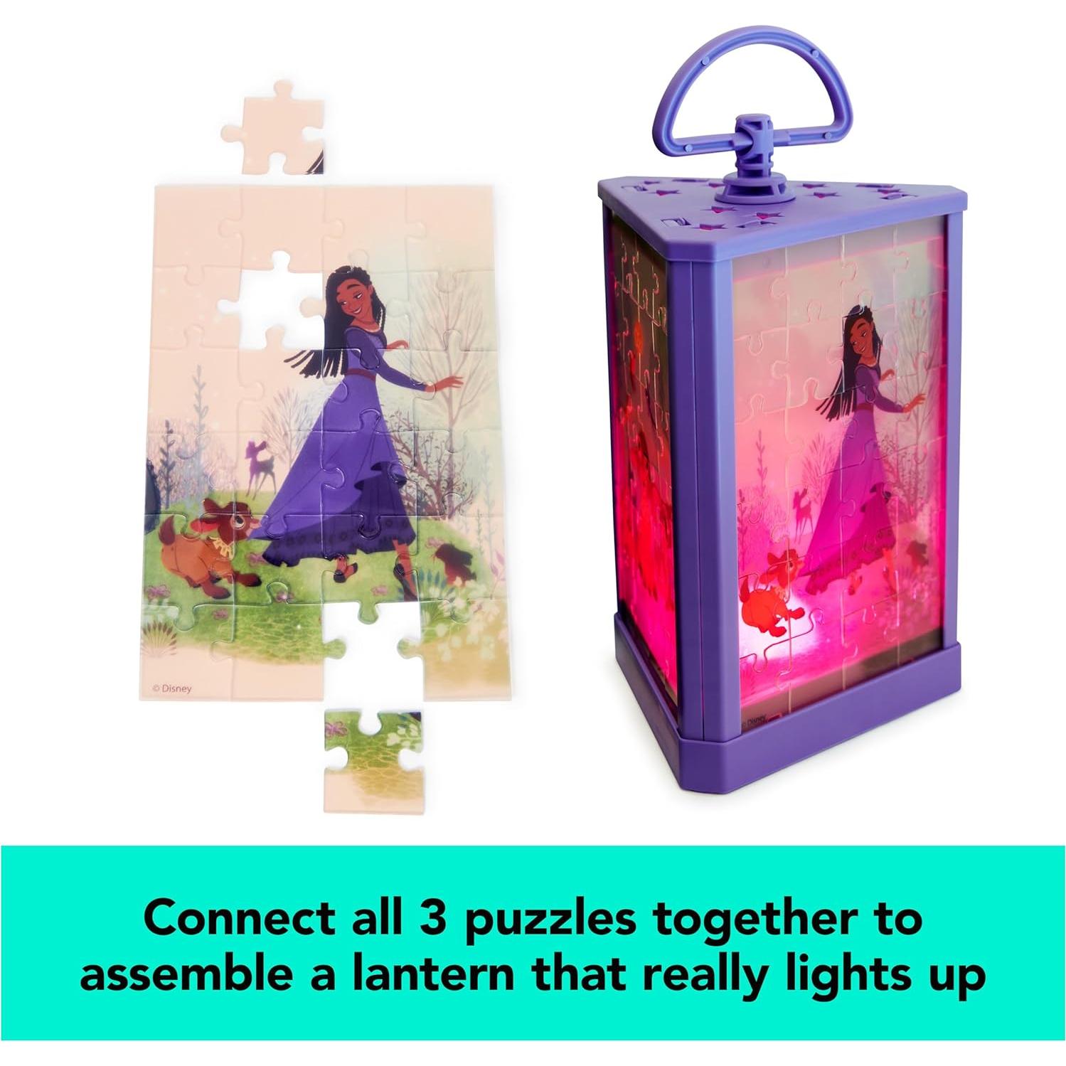 Linterna Puzzle Disney Wish Spin Master 3 rompecabezas 24 piezas