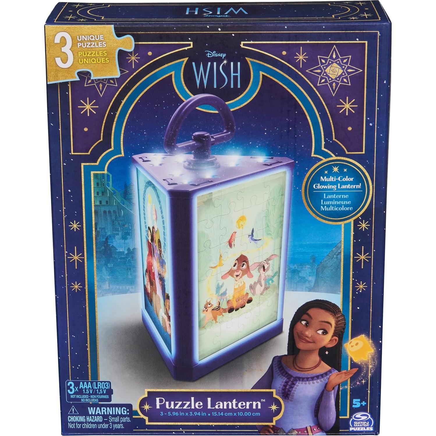 Linterna Puzzle Disney Wish Spin Master 3 rompecabezas 24 piezas