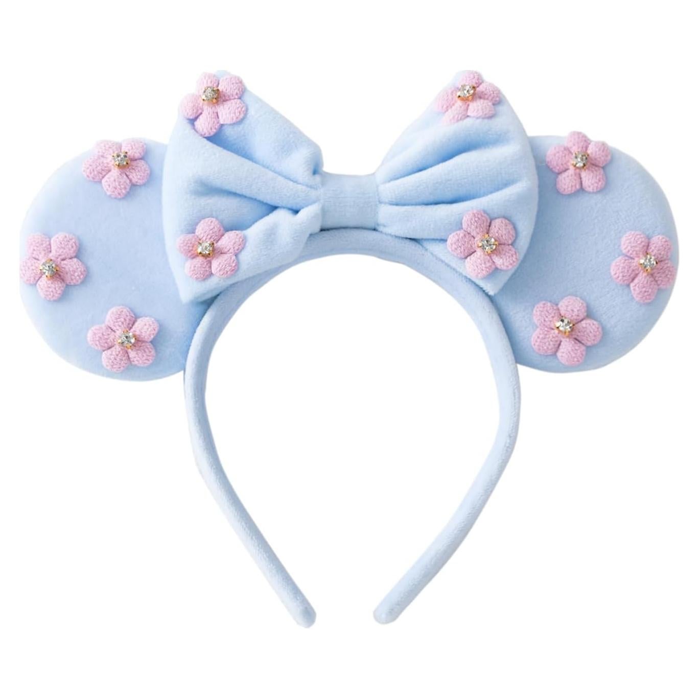 Diadema de Orejas de Ratón KARETT Azul Cielo con Lentejuelas