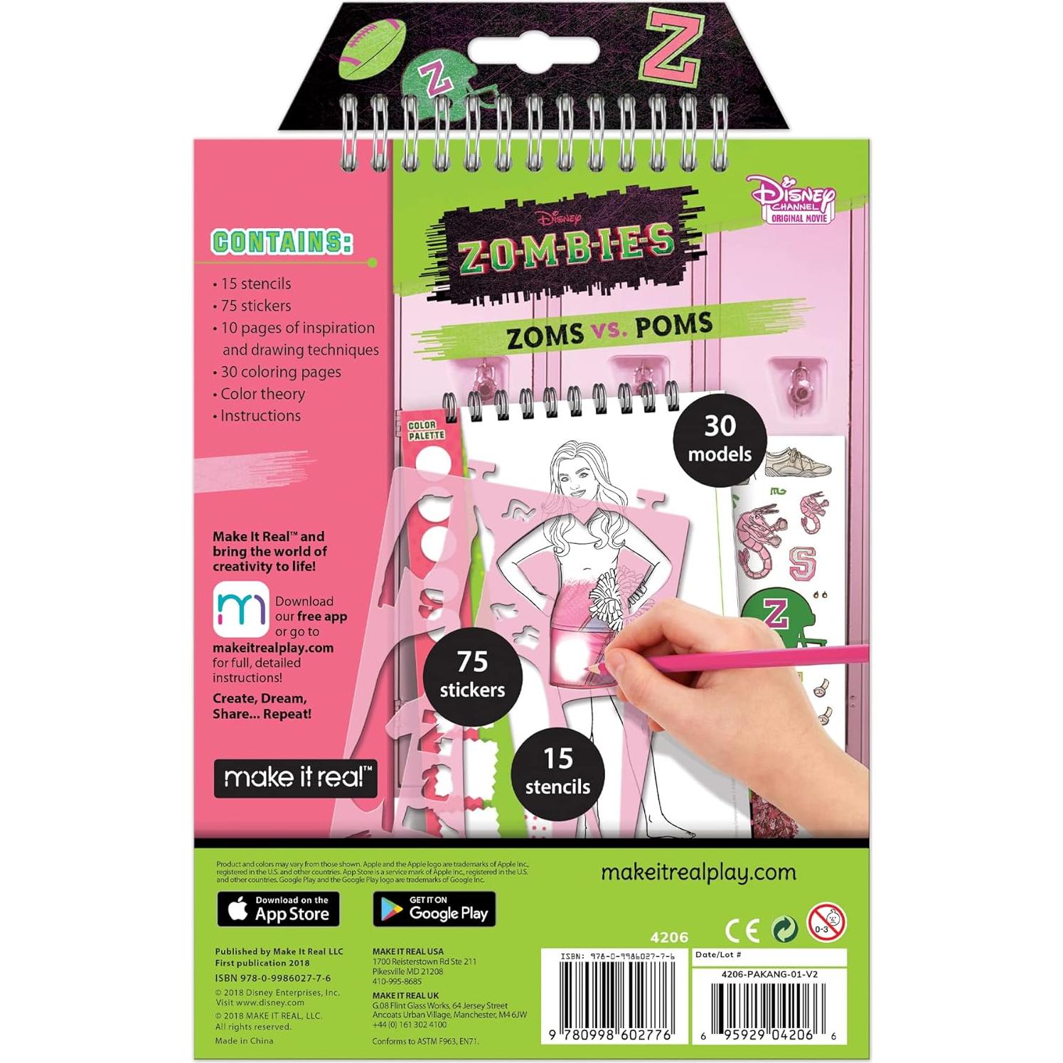 Cuaderno de Diseño de Moda Make It Real Disney Zombies