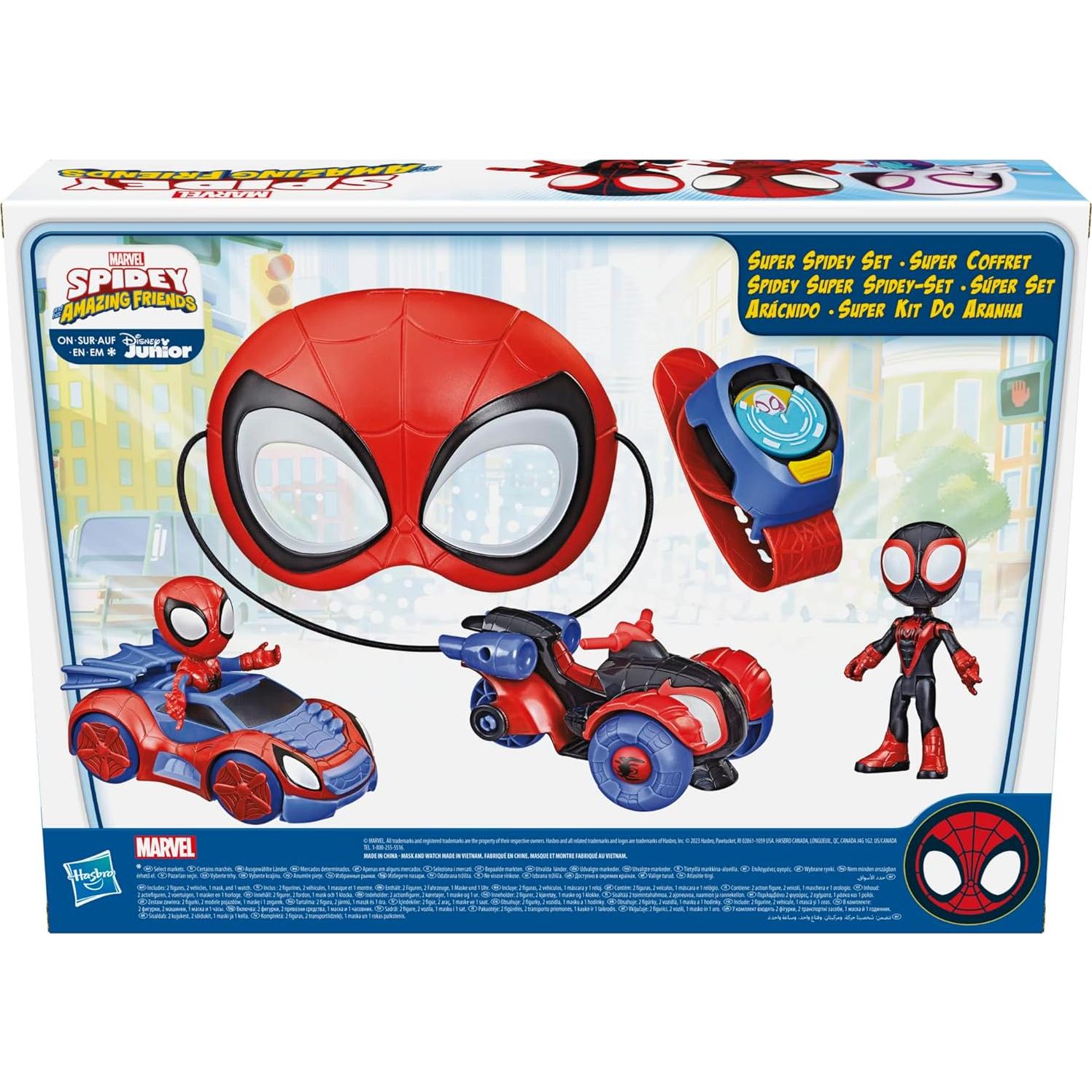Conjunto Super Héroes Marvel Playskool 3 Figuras y Vehículo