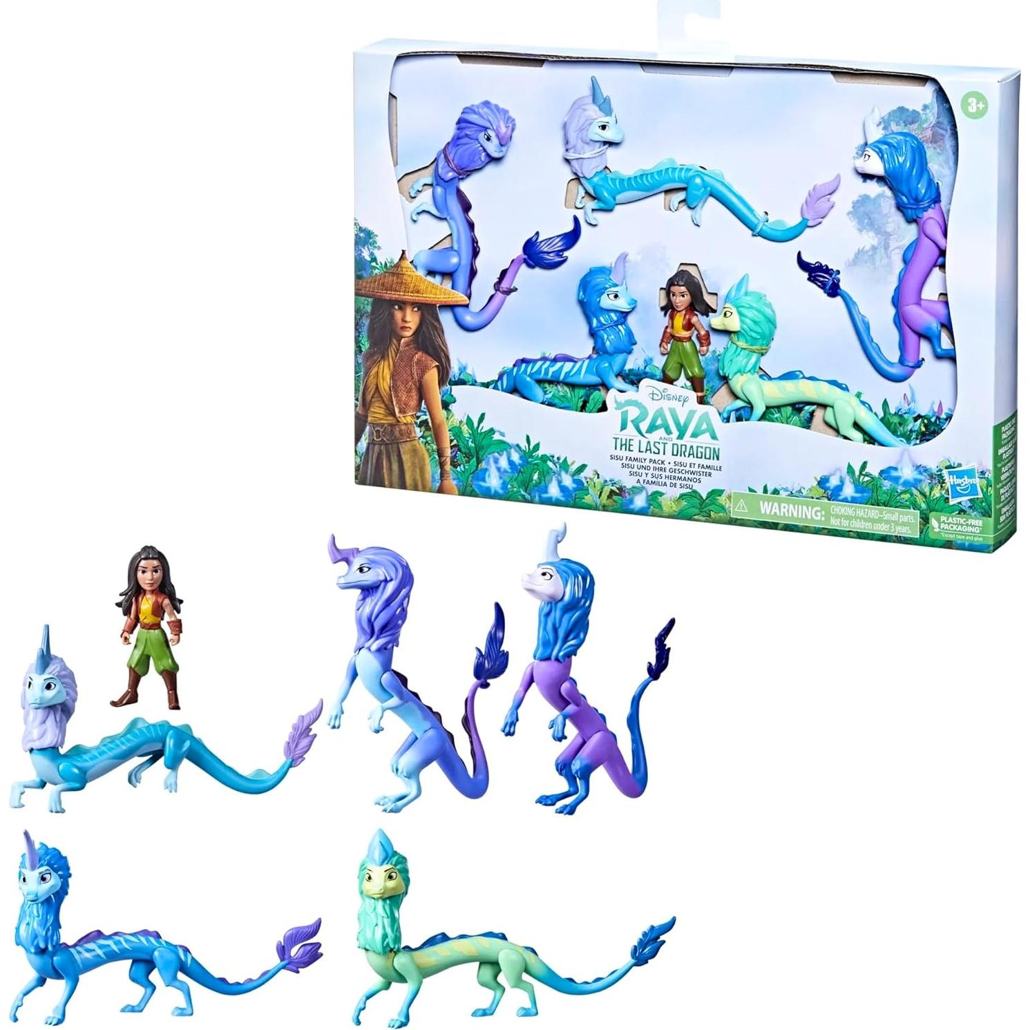 Paquete Familiar Sisu Disney con Muñeca Raya y 5 Dragones