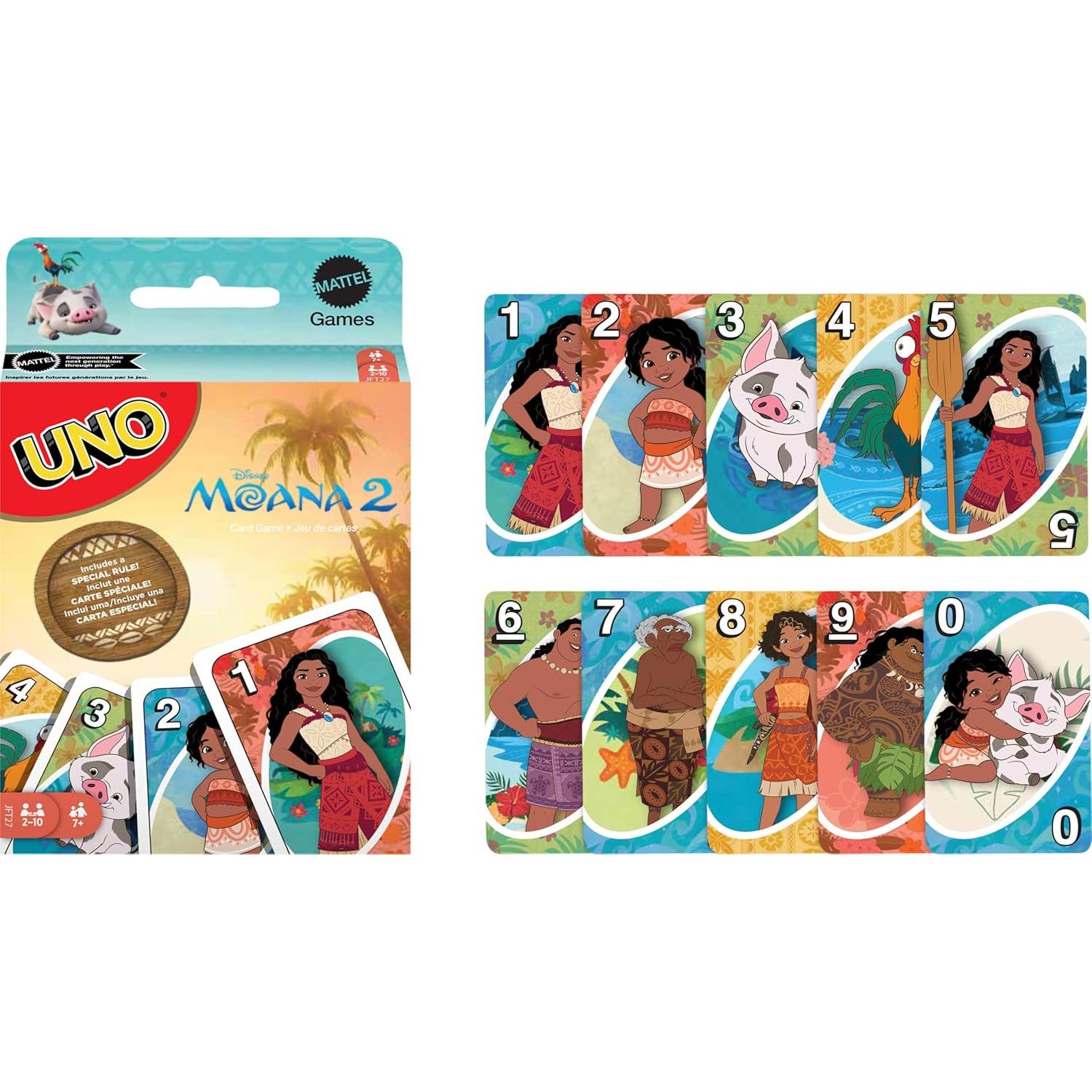 Juego de Cartas UNO Disney Moana 2 - Para Niños y Familias