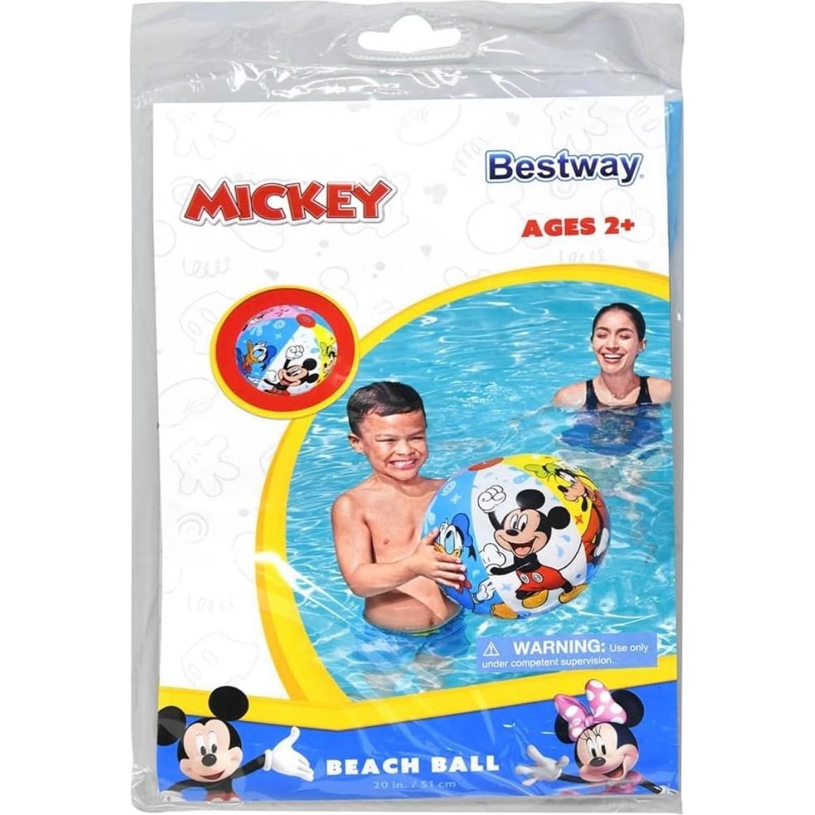 Tubo de Natación Bestway Mickey 55.88 cm + Pelota Playa