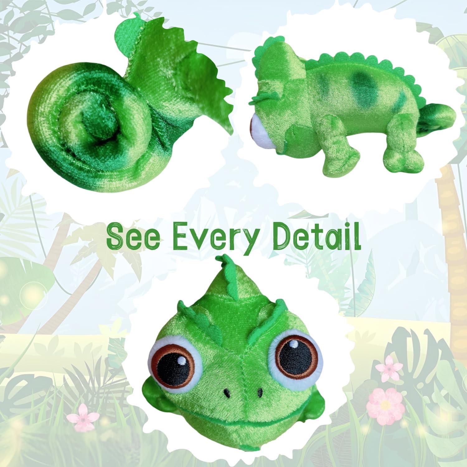 Imán de Hombro Lagarto de Peluche Salvado 16 cm Verde