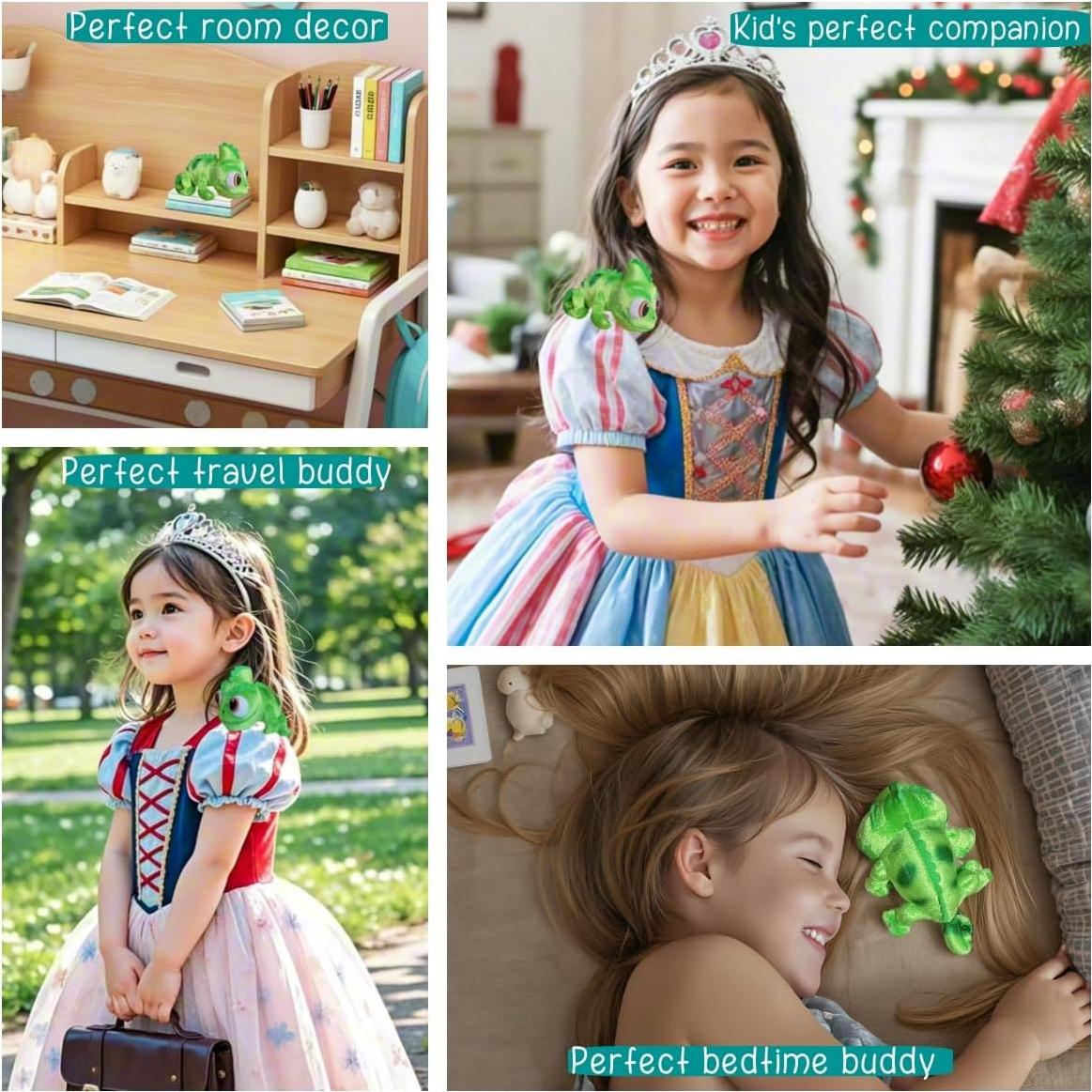 Imán de Hombro Lagarto de Peluche Salvado 16 cm Verde