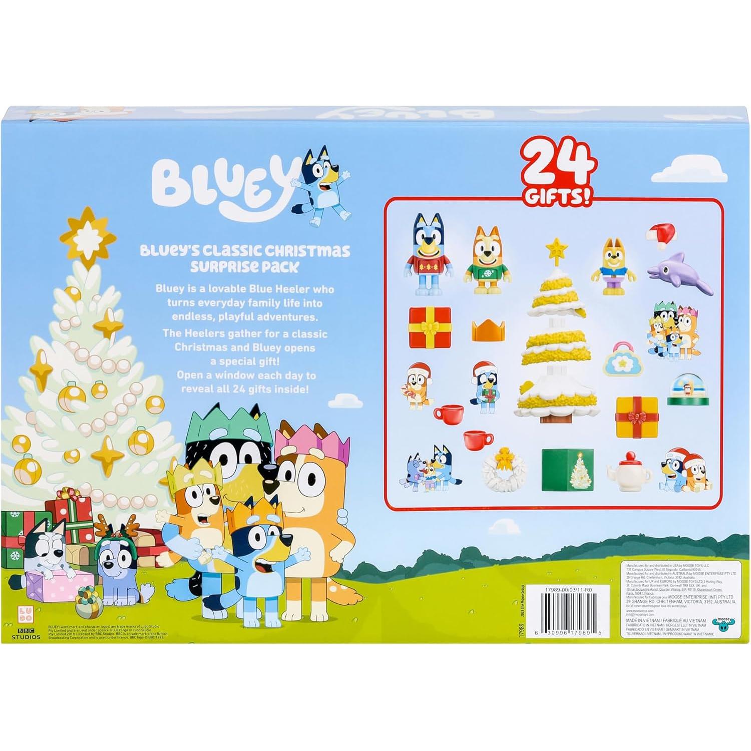 Calendario de Adviento Bluey - 24 Sorpresas y Figuras