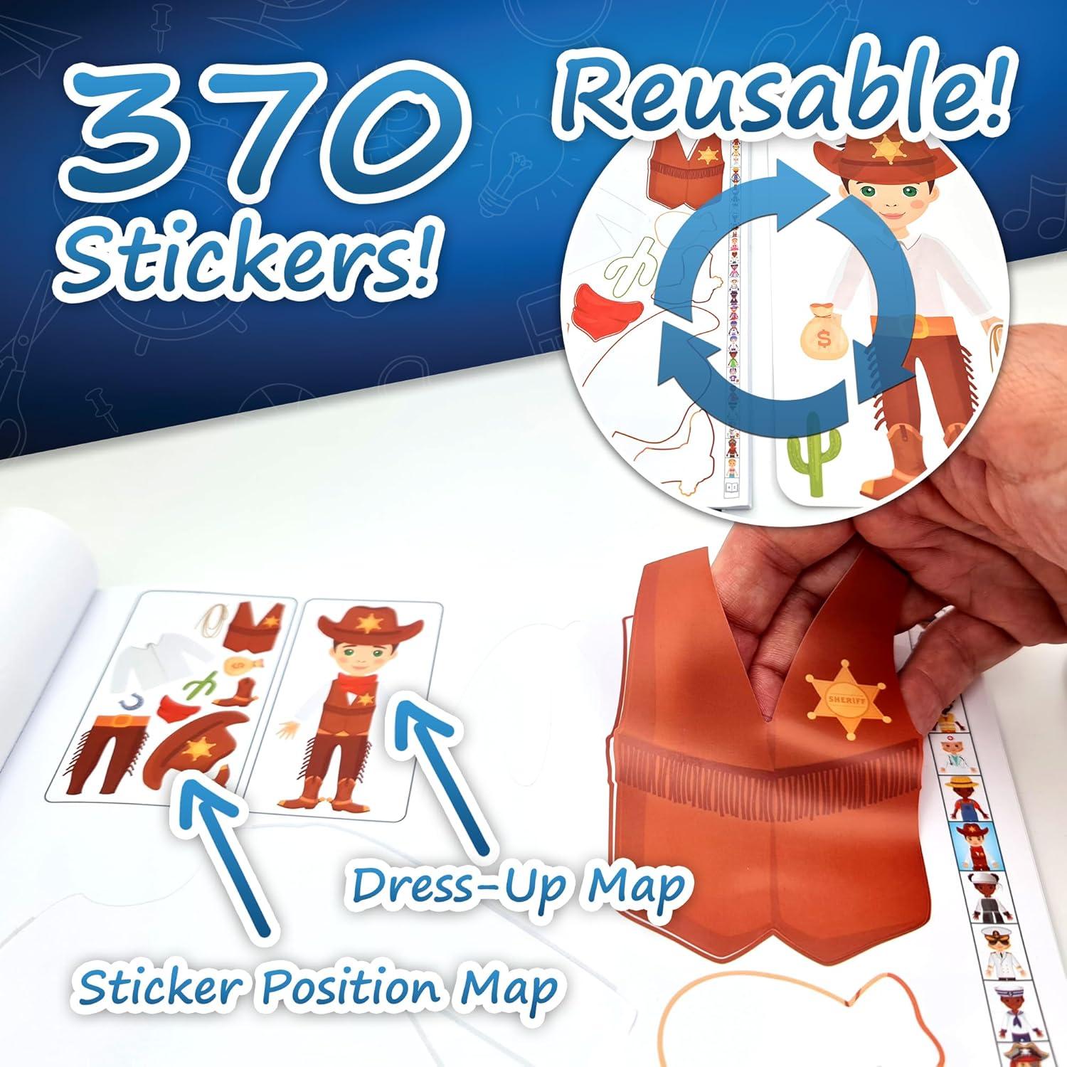 Libro de Pegatinas Reutilizables HMmagnets - 370 Pegatinas