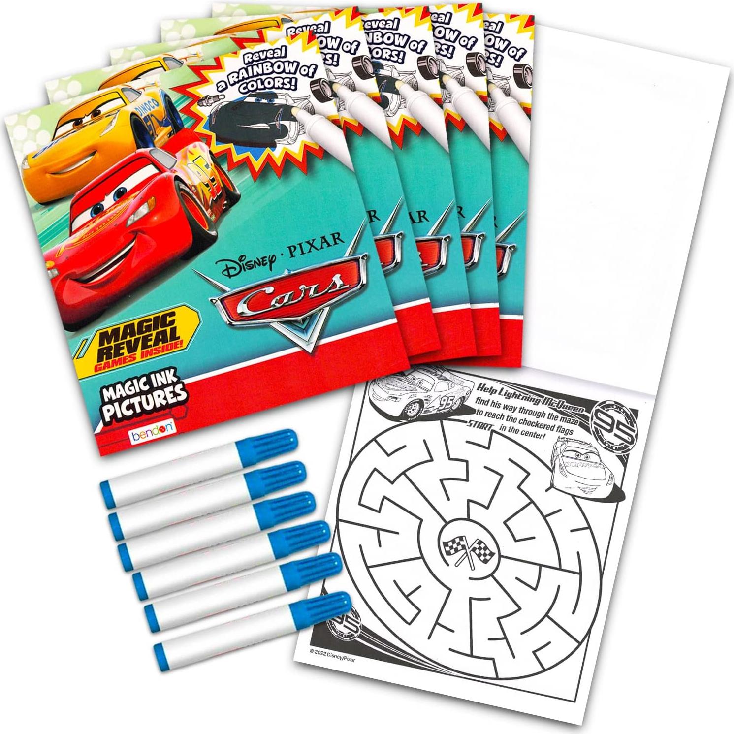 Conjunto de Libros para Colorear Disney Cars - 12 Tintas Mágicas
