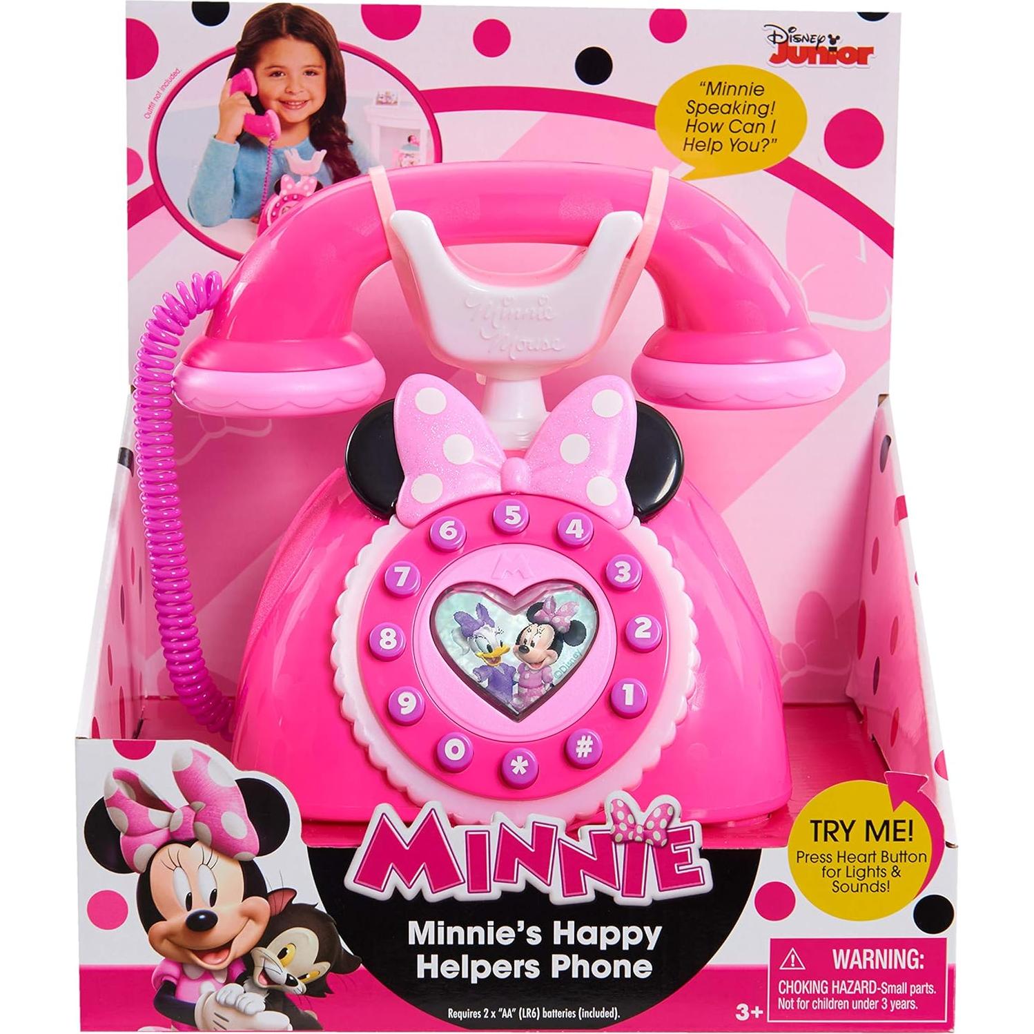 Teléfono Vintage Minnie Mouse Just Play 20x16cm Rosa