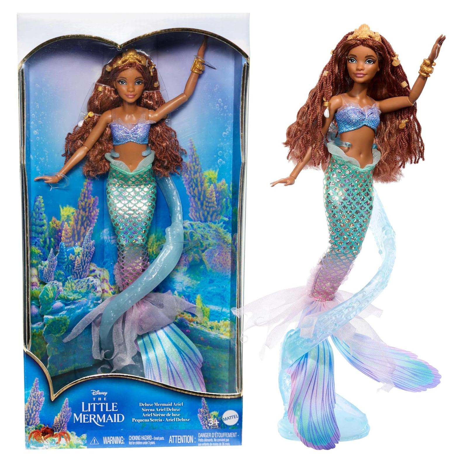 Muñeca Sirena Deluxe Ariel Mattel 38.74 cm con Joyas