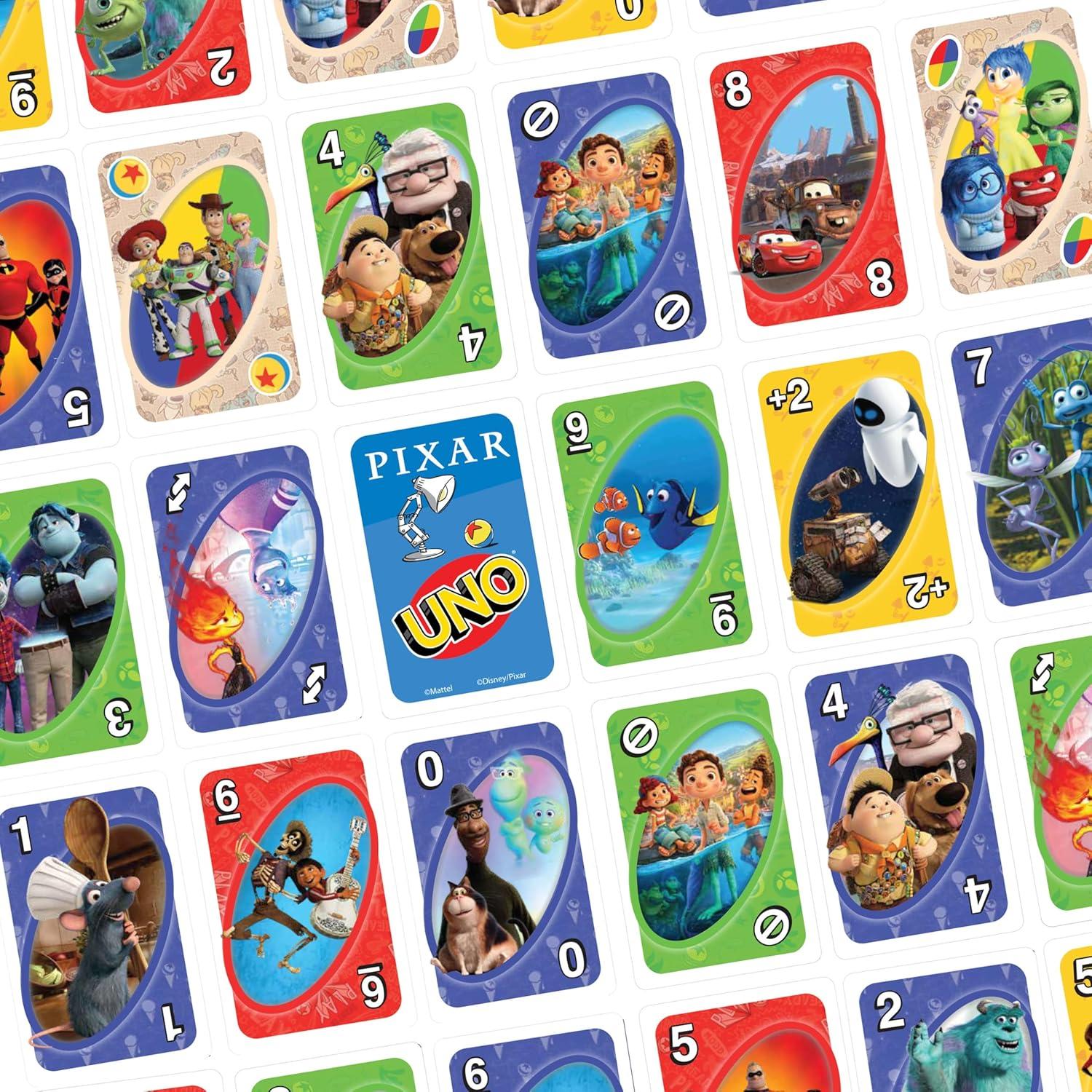 Juego de Cartas UNO Pixar Mattel 112 Cartas para 2-10 Jugadores