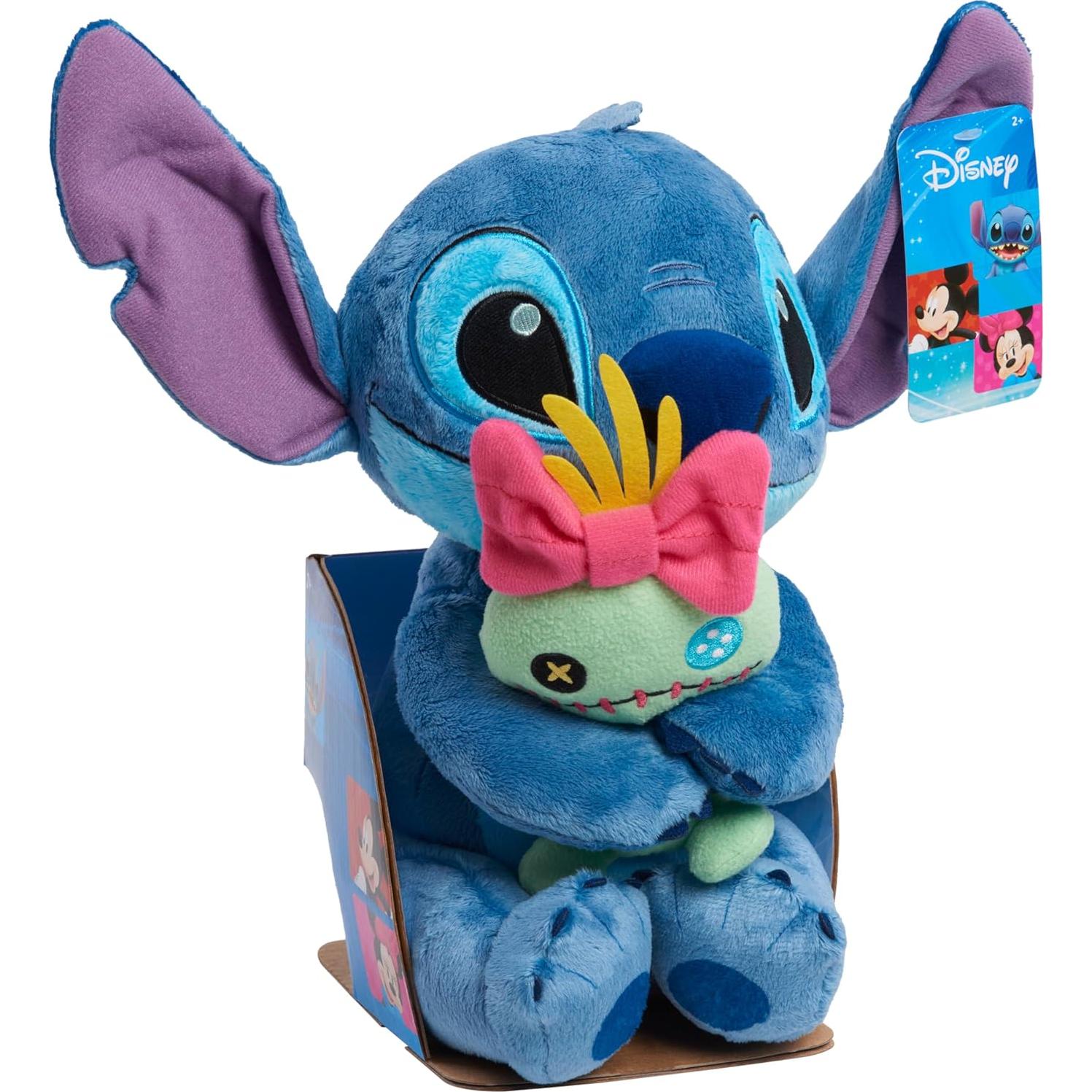 Disney Classics Lil Friends Stitch and Scrump Plush Stuffed Animal, Kids Toys for Ages 2 Up by Just Play