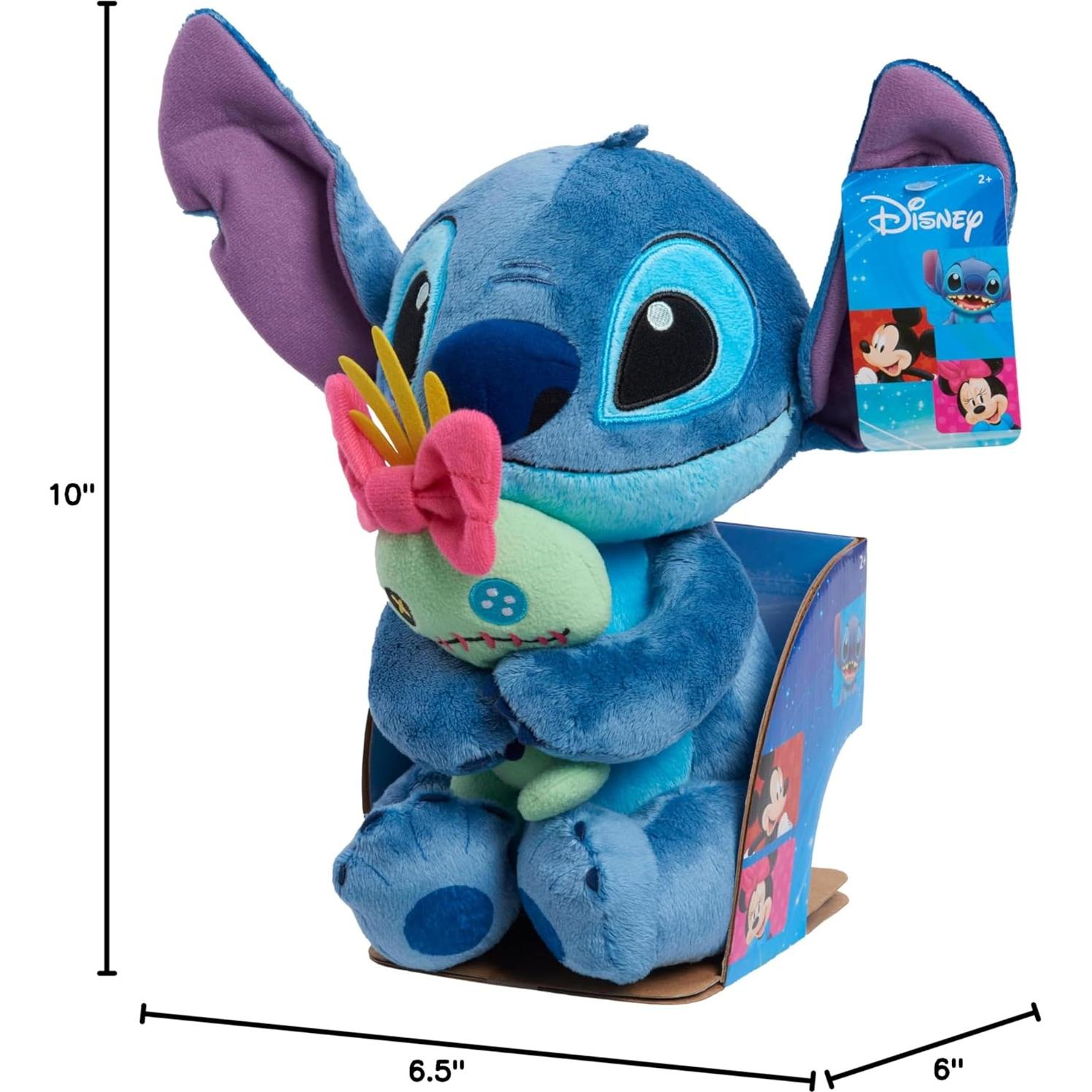 Disney Classics Lil Friends Stitch and Scrump Plush Stuffed Animal, Kids Toys for Ages 2 Up by Just Play