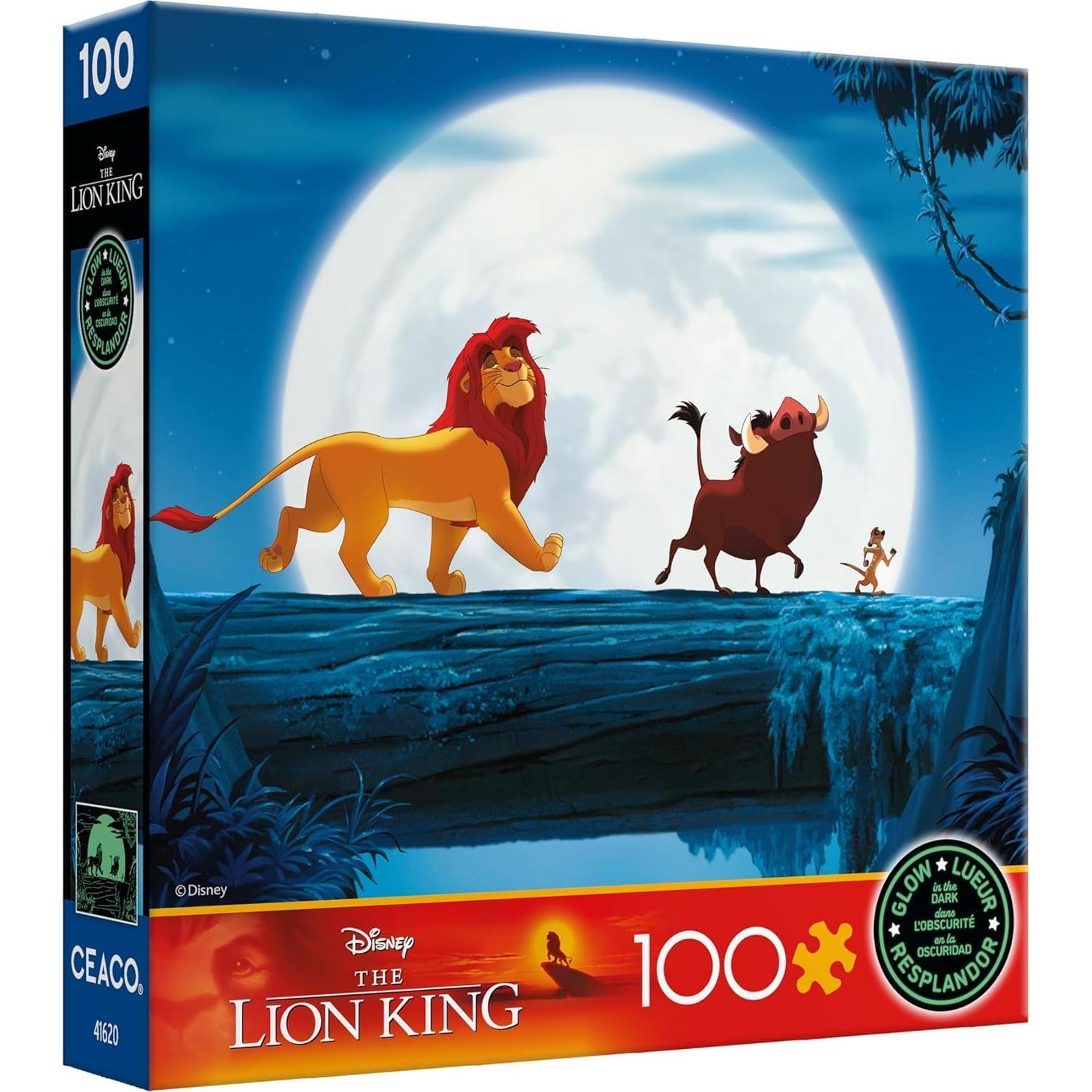 Rompecabezas Ceaco Disney El Rey León 100 Piezas Brilla en la Oscuridad