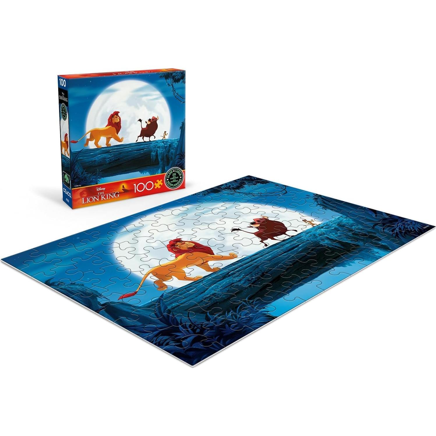 Rompecabezas Ceaco Disney El Rey León 100 Piezas Brilla en la Oscuridad