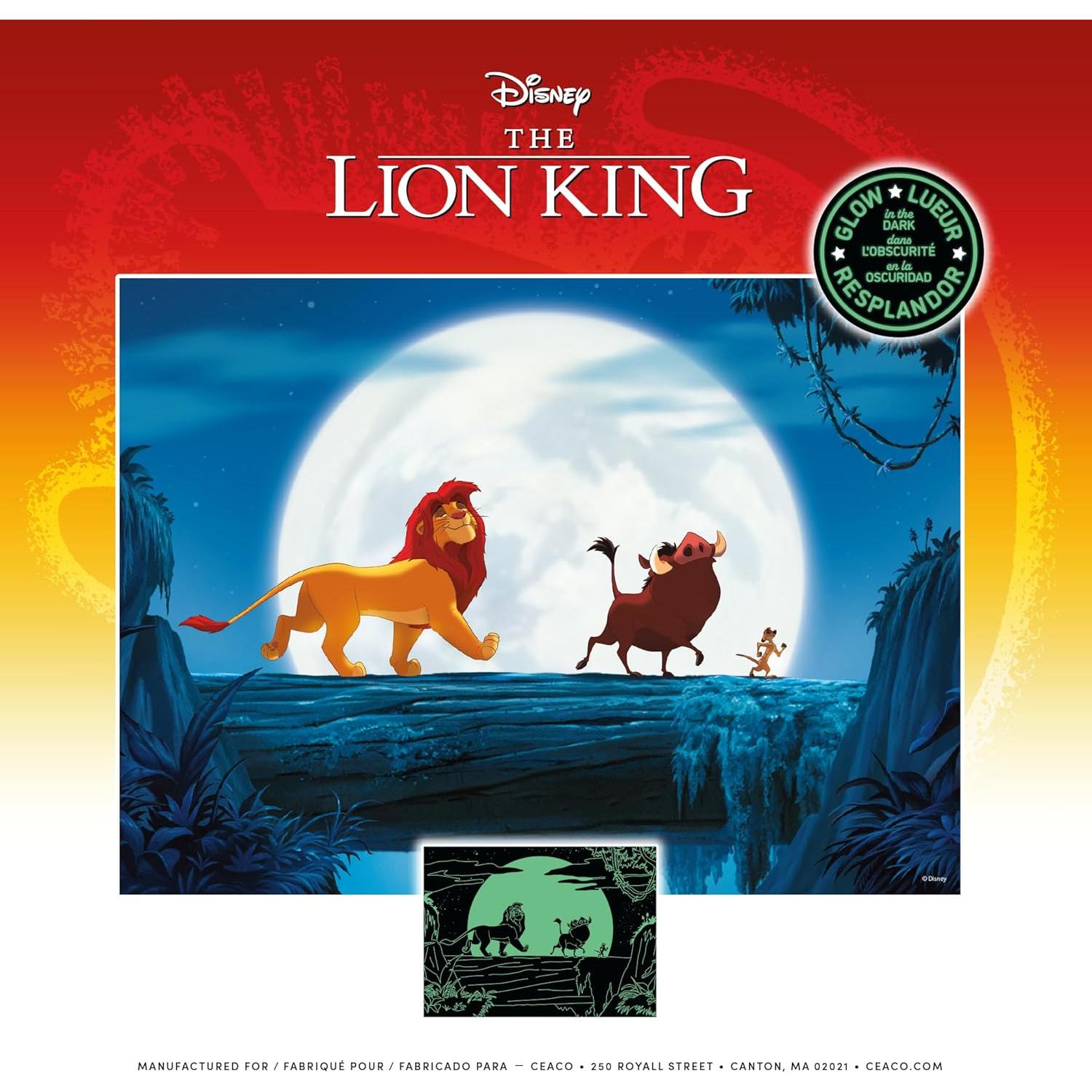 Rompecabezas Ceaco Disney El Rey León 100 Piezas Brilla en la Oscuridad