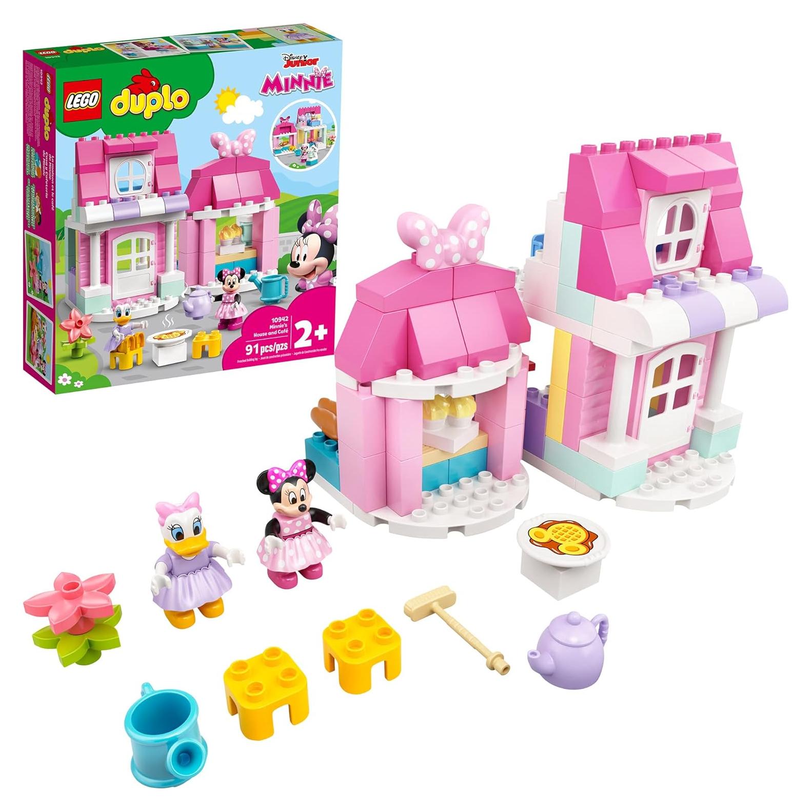 LEGO DUPLO Disney Minnie’s House and Café 10942 Dollhouse Building Toy for Kids, Boys and Girls, with Minnie Mouse and Daisy Duck (91 Pieces)