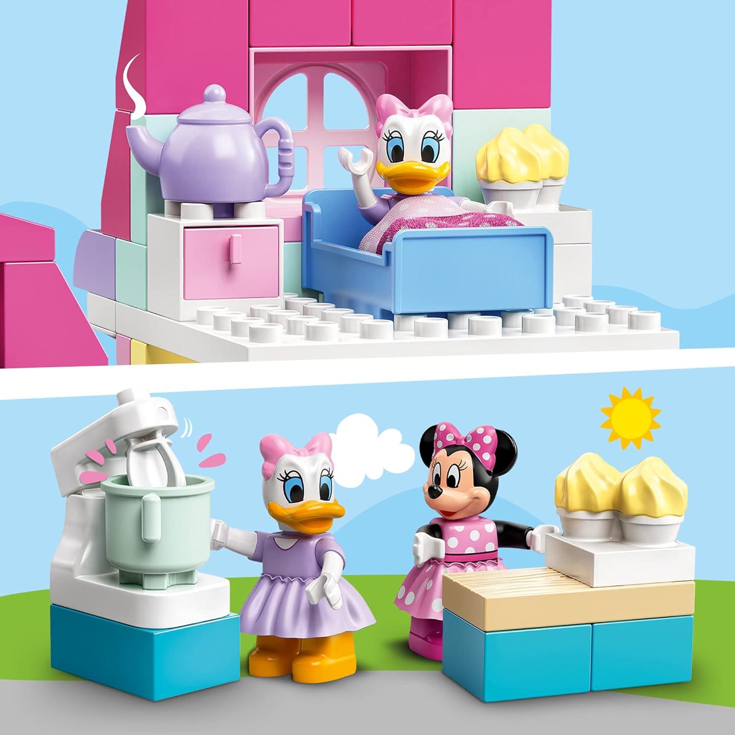 LEGO DUPLO Disney Minnie’s House and Café 10942 Dollhouse Building Toy for Kids, Boys and Girls, with Minnie Mouse and Daisy Duck (91 Pieces)