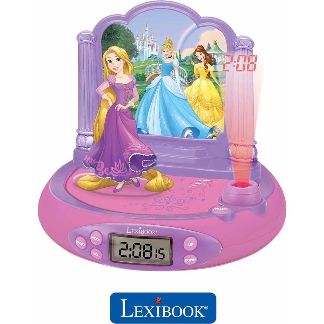 Reloj Proyector LEXiBOOK Rapunzel con Luz Nocturna Rosa