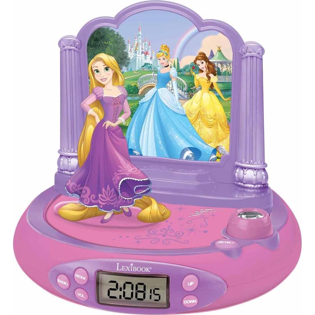 Reloj Proyector LEXiBOOK Rapunzel con Luz Nocturna Rosa