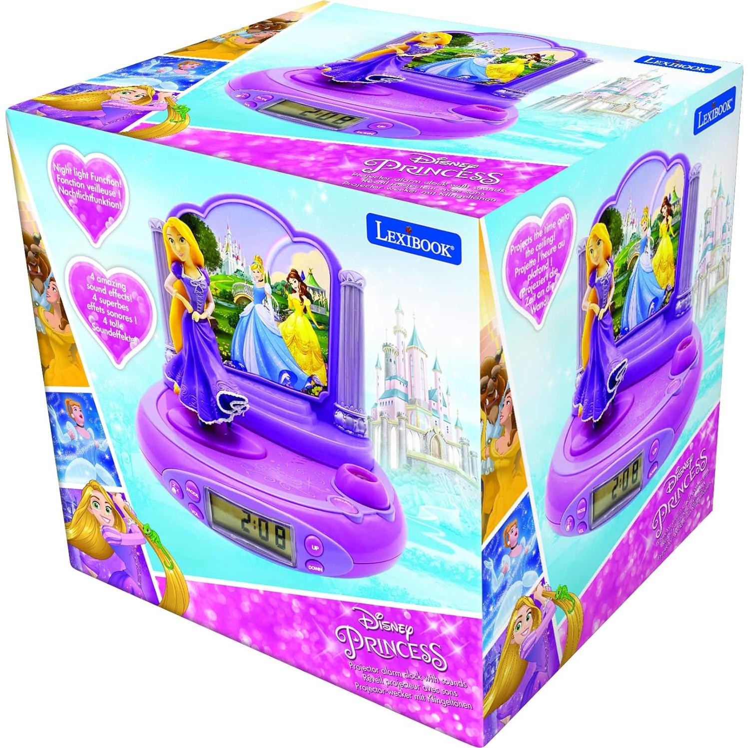 Reloj Proyector LEXiBOOK Rapunzel con Luz Nocturna Rosa