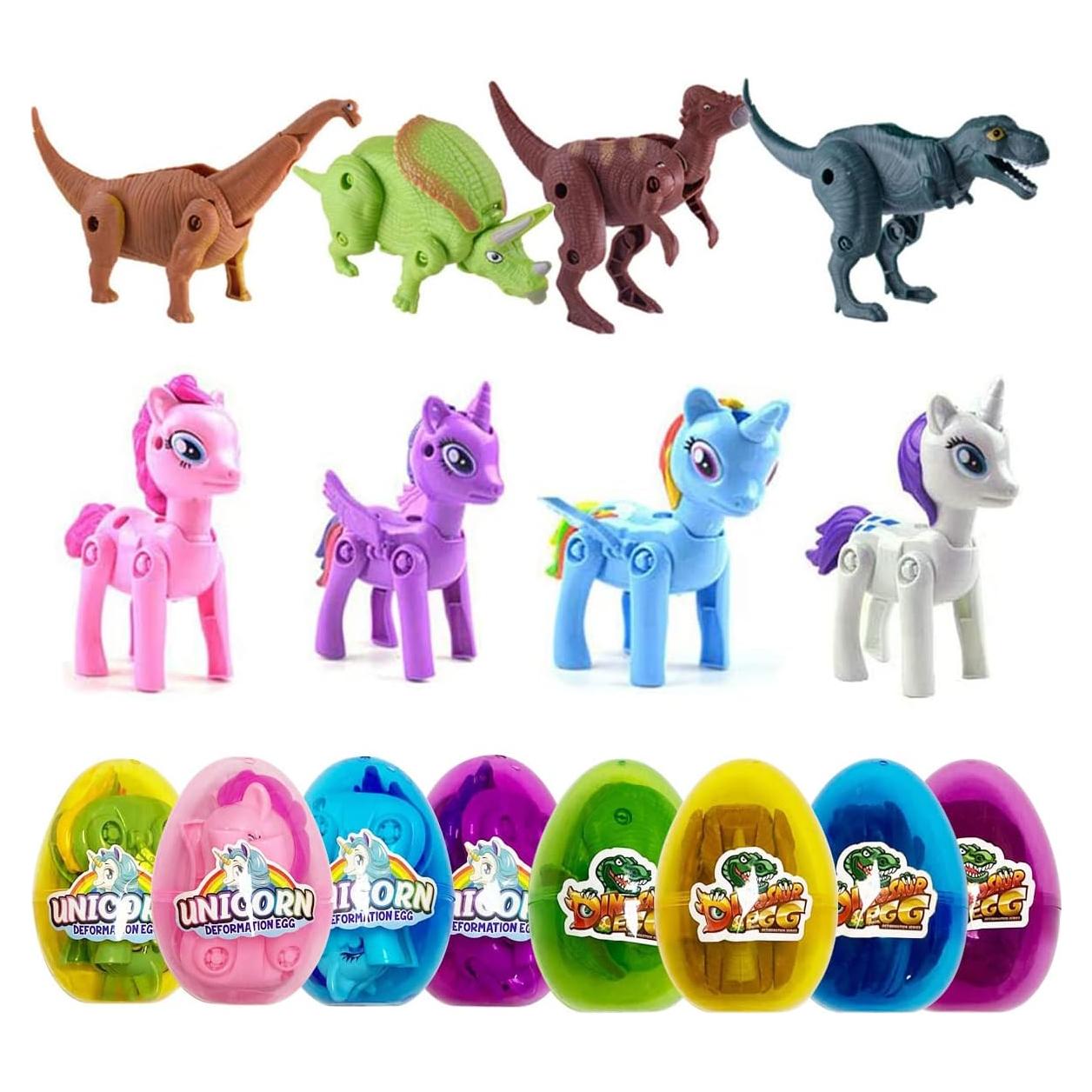 Huevos Jumbo de Deformación Pinkiwine 8 Pack Unicornio y Dinosaurio
