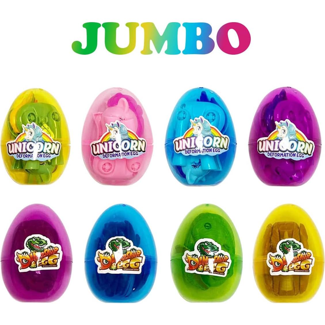 Huevos Jumbo de Deformación Pinkiwine 8 Pack Unicornio y Dinosaurio