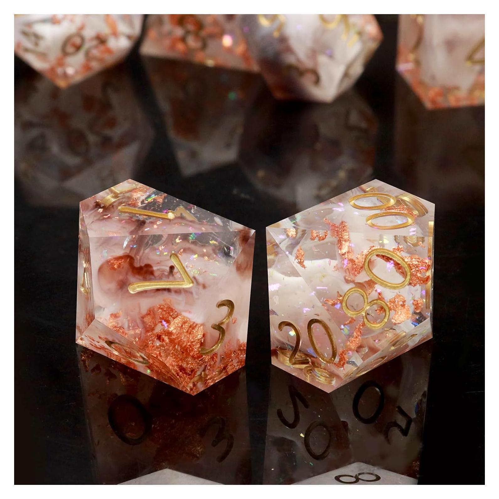 Juego de Dados Haxtec 7PCS Resina DND Poliedricos Estrella