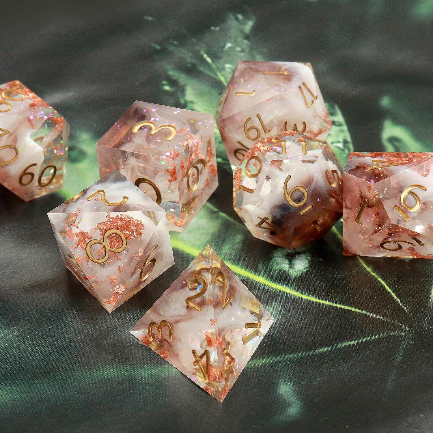 Juego de Dados Haxtec 7PCS Resina DND Poliedricos Estrella