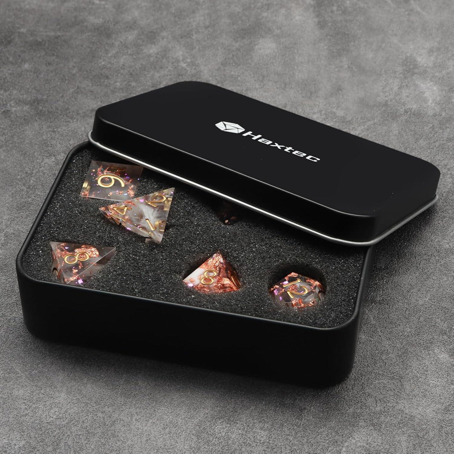 Juego de Dados Haxtec 7PCS Resina DND Poliedricos Estrella